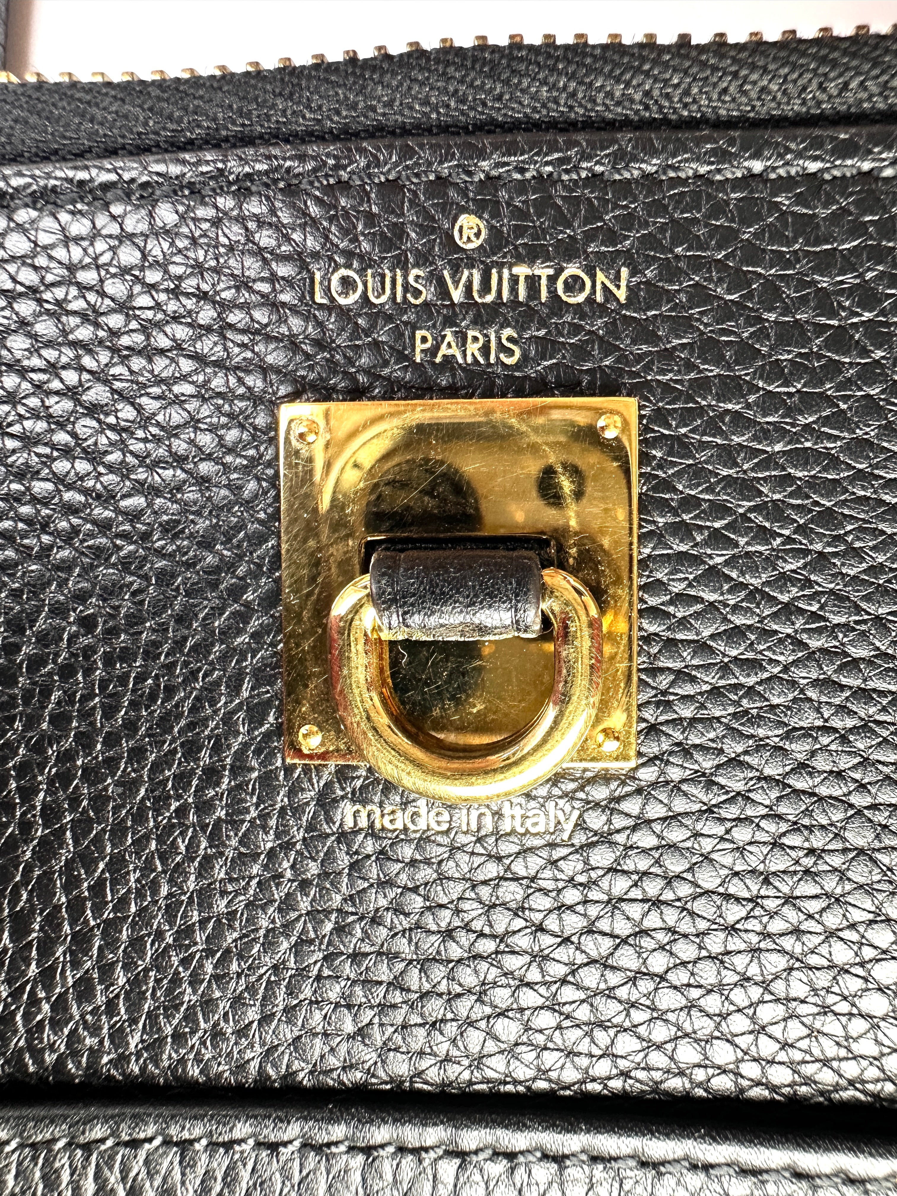 Louis Vuitton City Steamer Black/Red Grained Leather Handle Bag LV2939