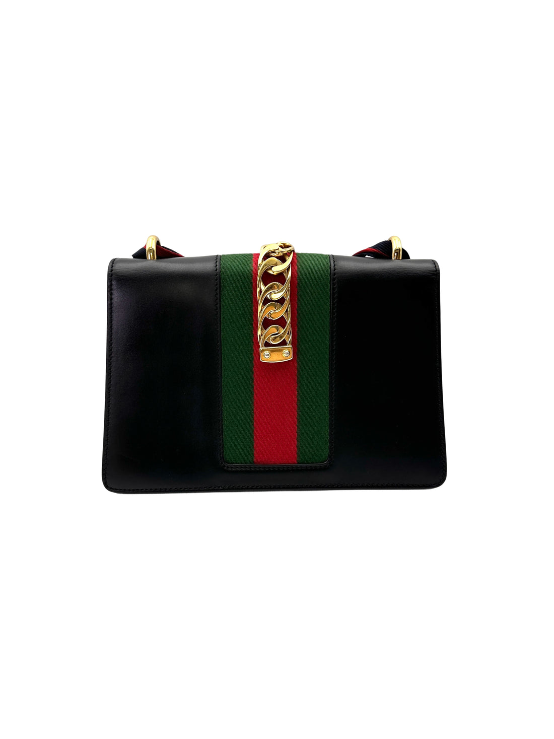 Gucci Sylvie Black Leather Shoulder Bag GG1202