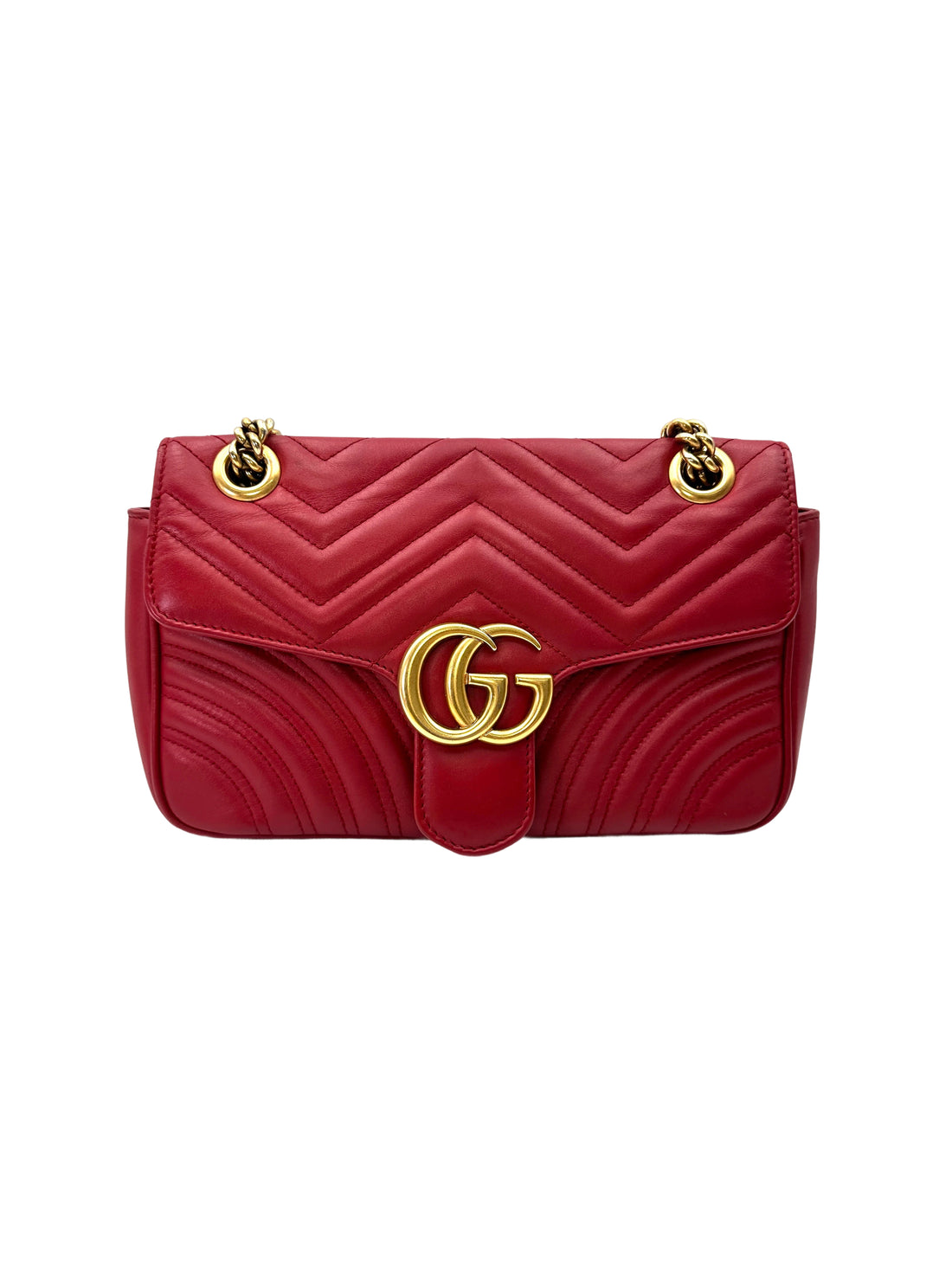 Gucci GG Marmont Red Matelasse Leather Shoulder Bag GG1203