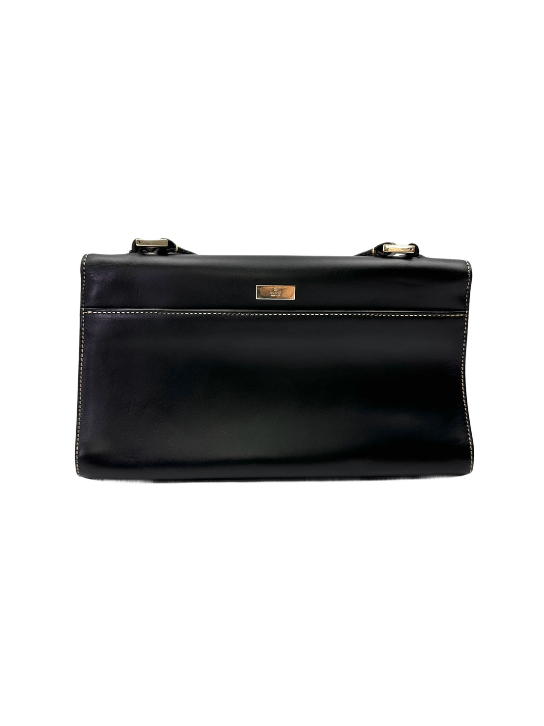 Gucci Padlock Black Leather Top Handle Bag GG1208
