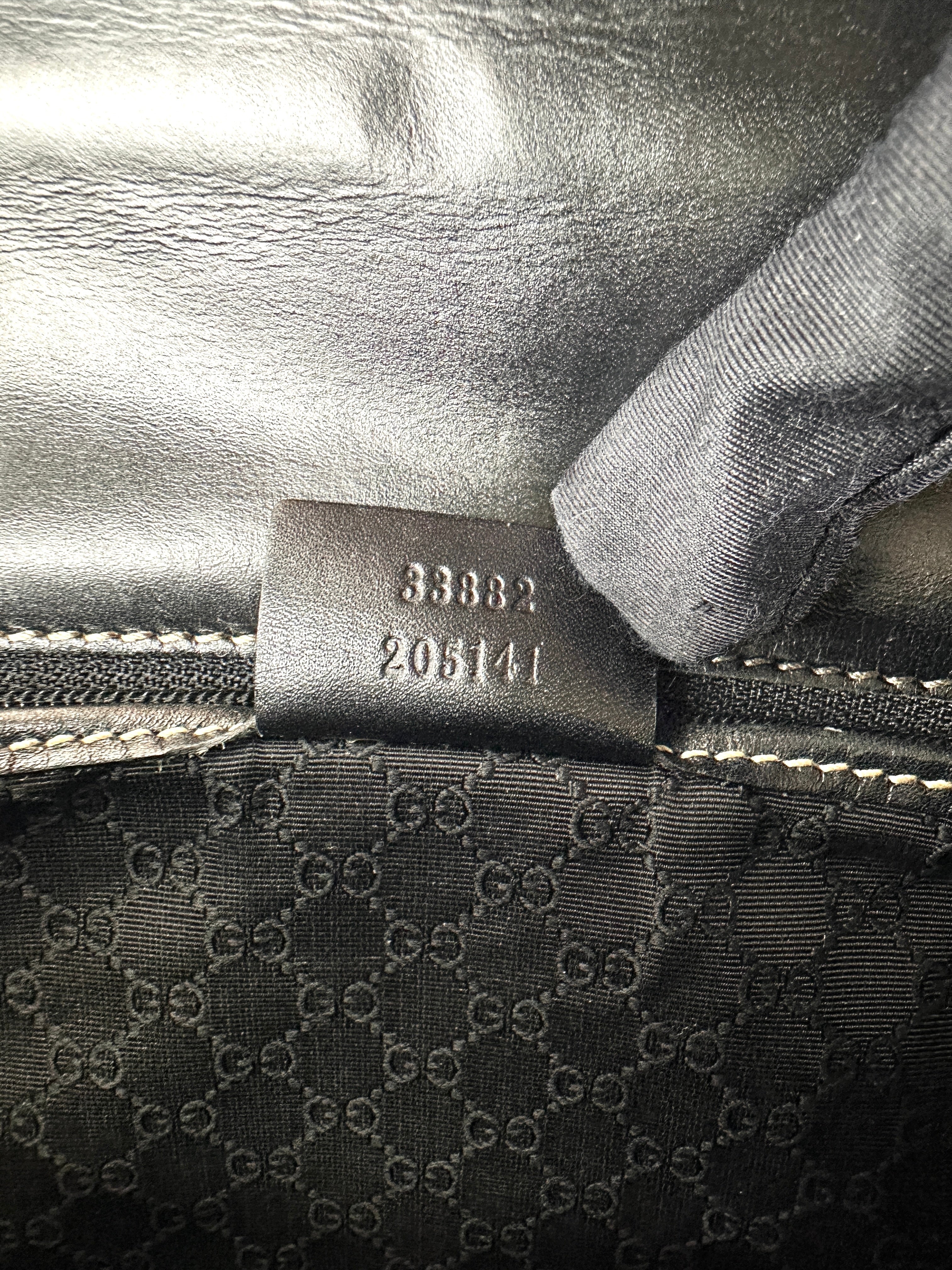Gucci Padlock Black Leather Top Handle Bag GG1208