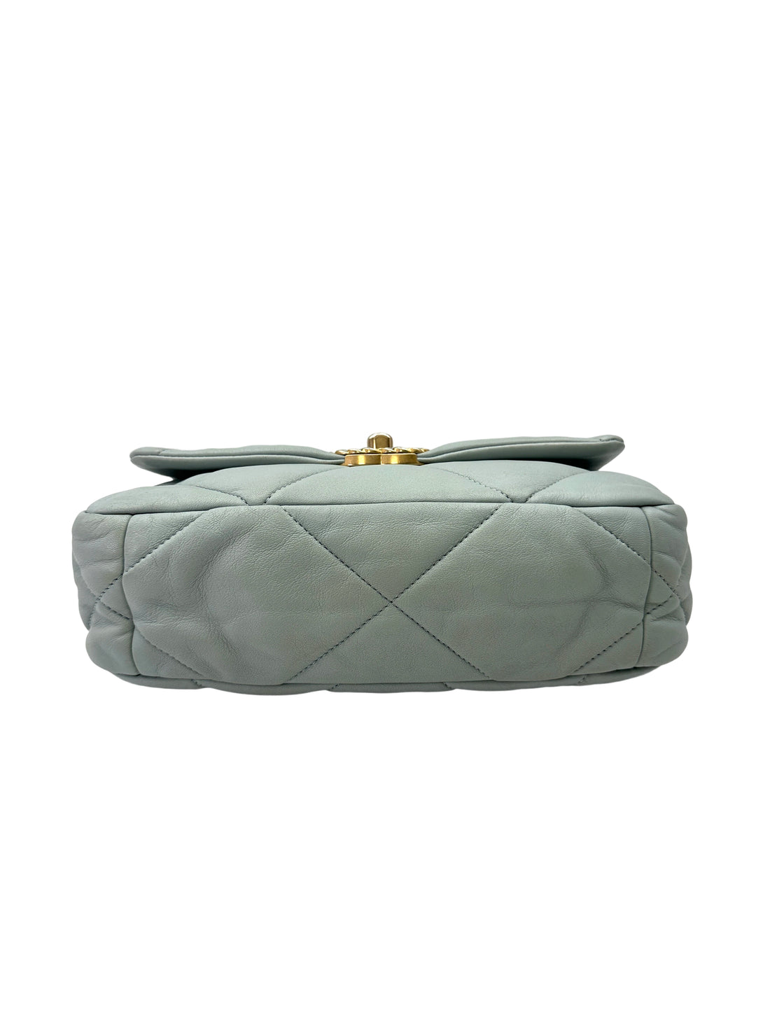 Chanel 19Bag Light Blue Quilted Lambskin Flap Bag With Gold Buckle(J5***HC) CC2107