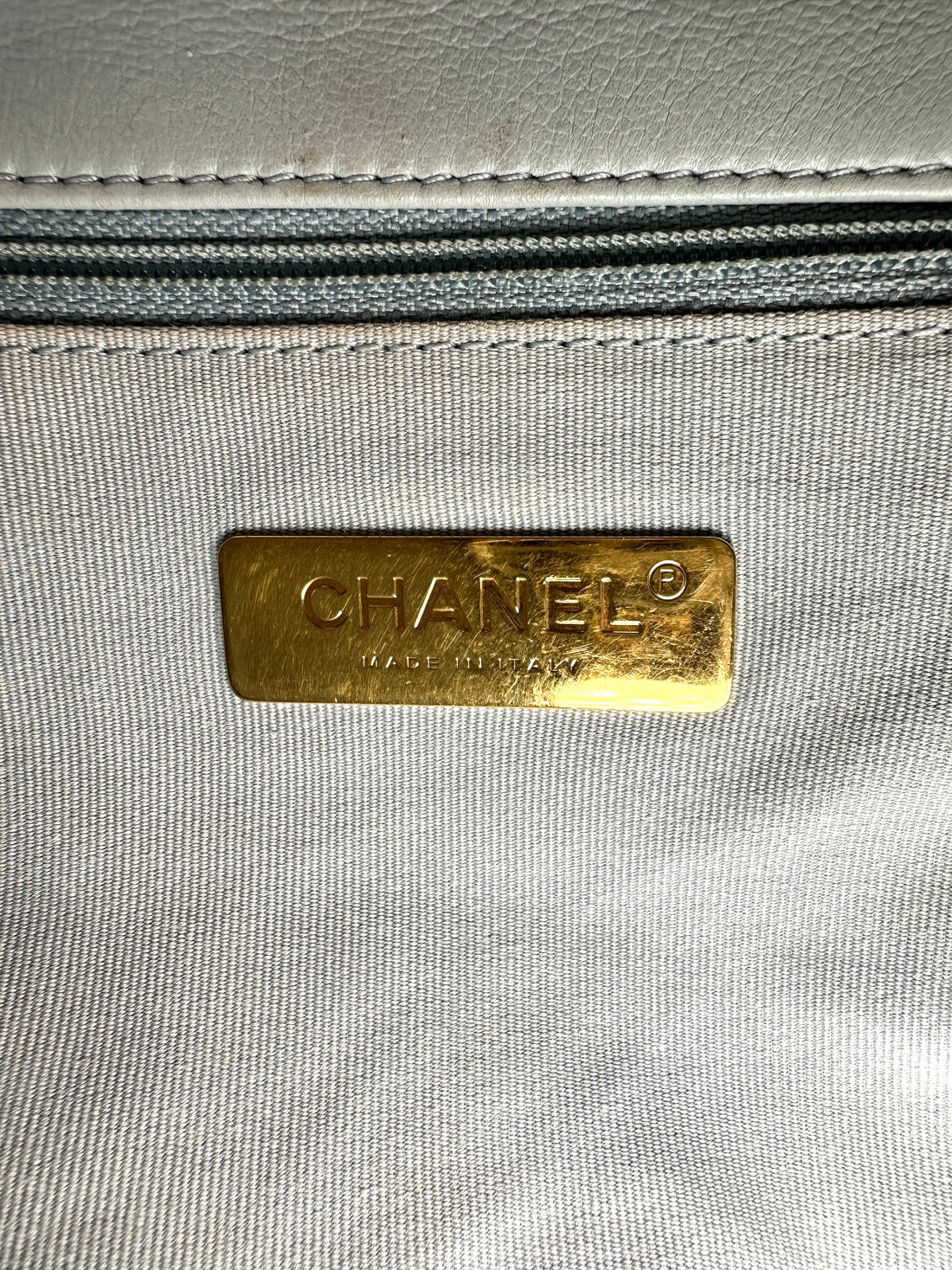 Chanel 19Bag Light Blue Quilted Lambskin Flap Bag With Gold Buckle(J5***HC) CC2107