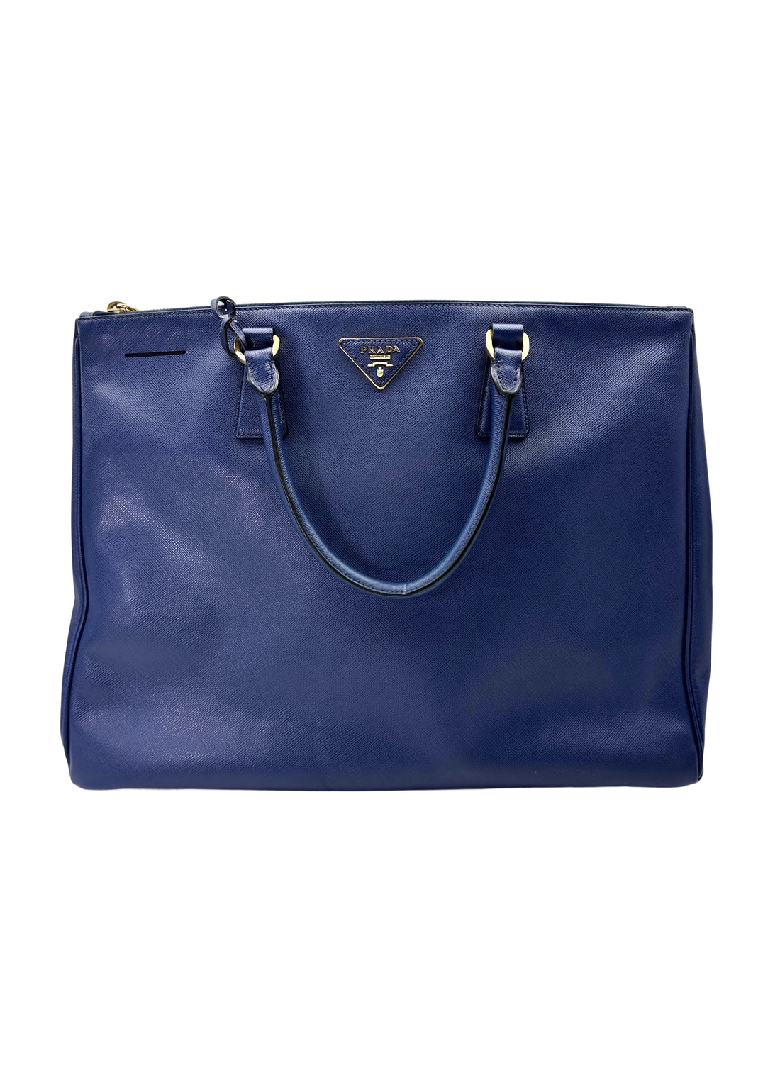 Prada Galleria Blue Saffiano Leather Handle Bag PR438