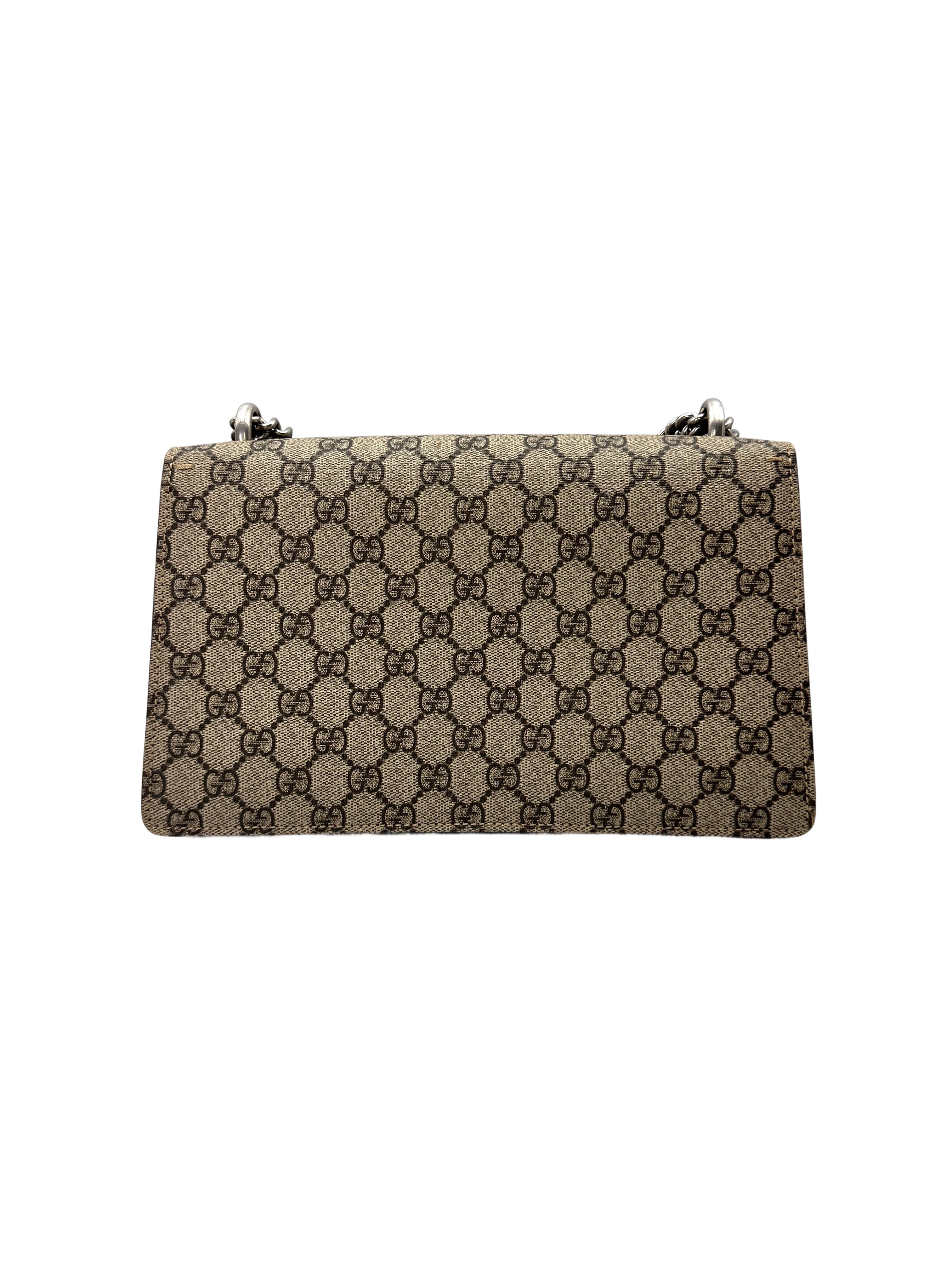 Gucci Dionysus GG Supreme Canvas Medium Size Shoulder Bag With Red Tirm GG1210