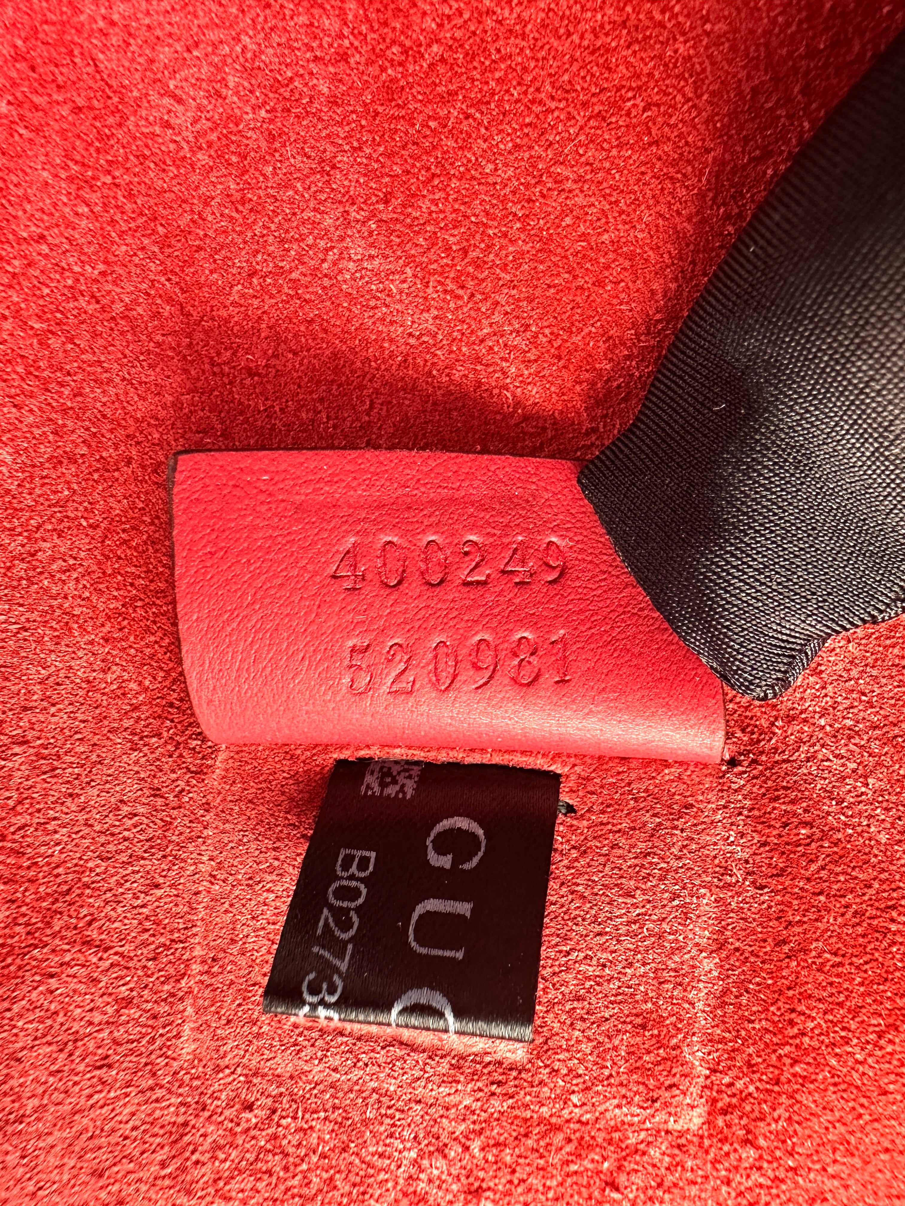 Gucci Dionysus GG Supreme Canvas Medium Size Shoulder Bag With Red Tirm GG1210