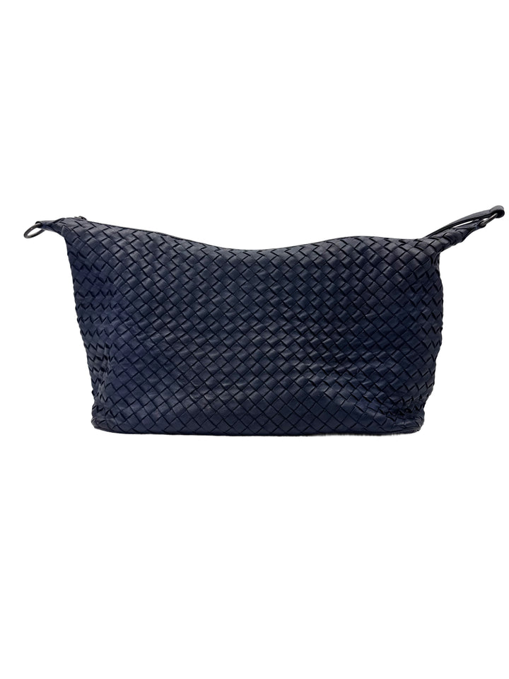 Bottega Veneta Blue Intrecciato Weave Leather Hobo Bag BV132