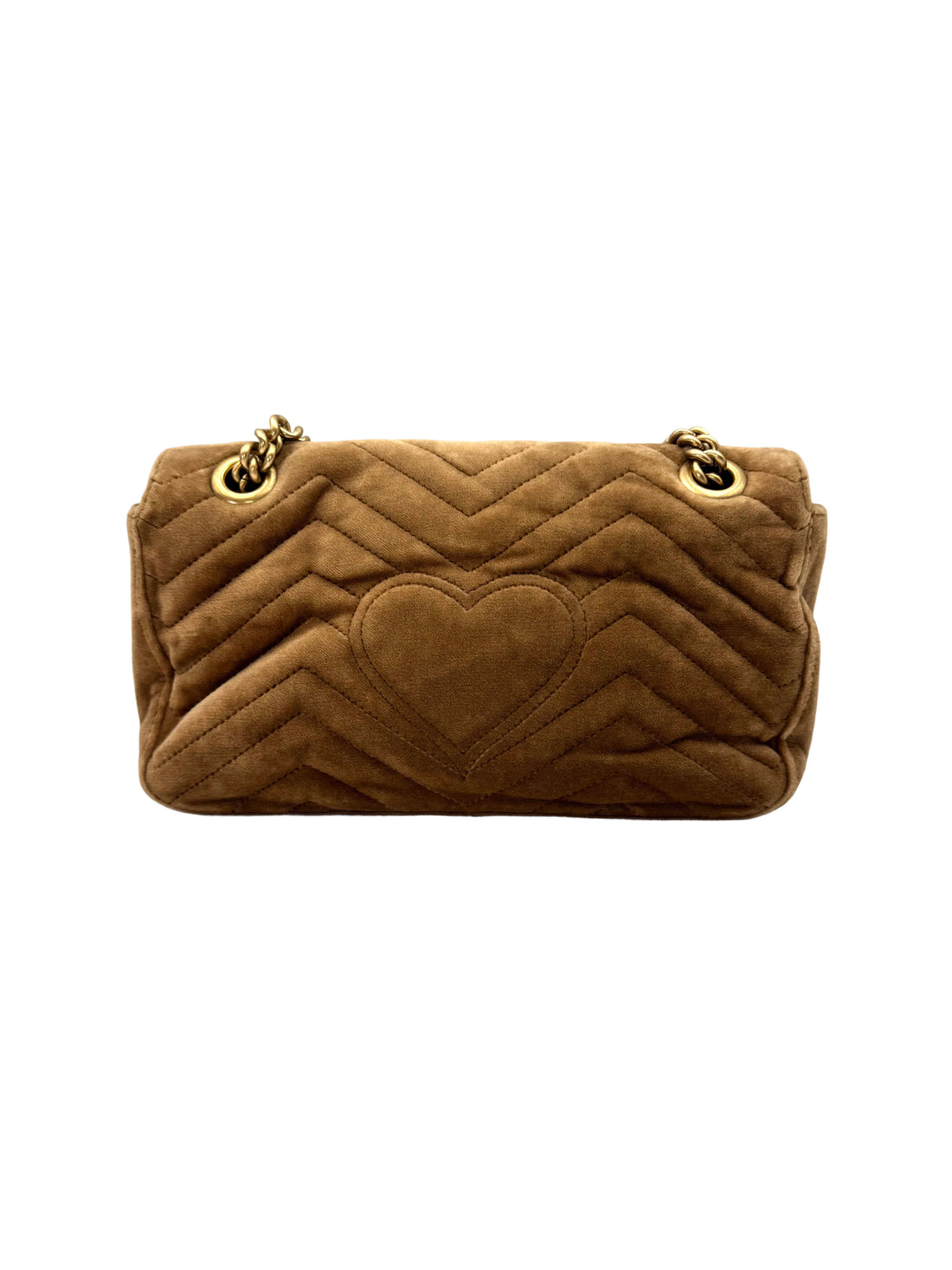 Gucci GG Marmont Beige Velvet Medium Size Shoulder Bag GG1229