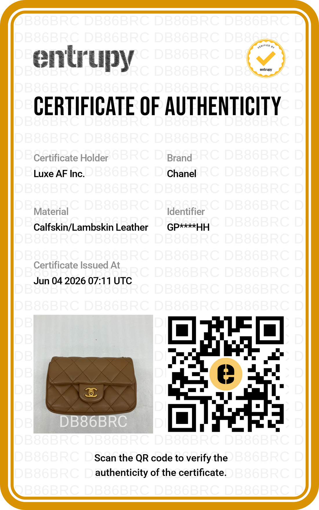 Chanel 22B Classic Flap Brown Quilted Lambskin Mini Shoulder Bag With Gold Buckle(GP***HH) CC2106