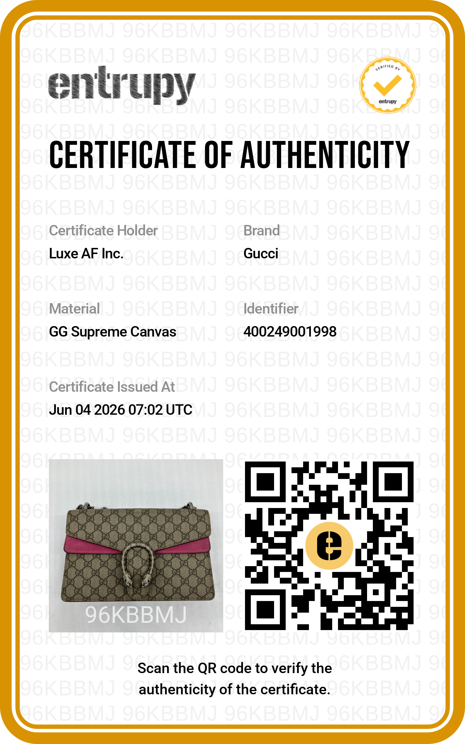 Gucci Dionysus GG Supreme Canvas Medium Size Shoulder Bag With Pink Trim GG1200