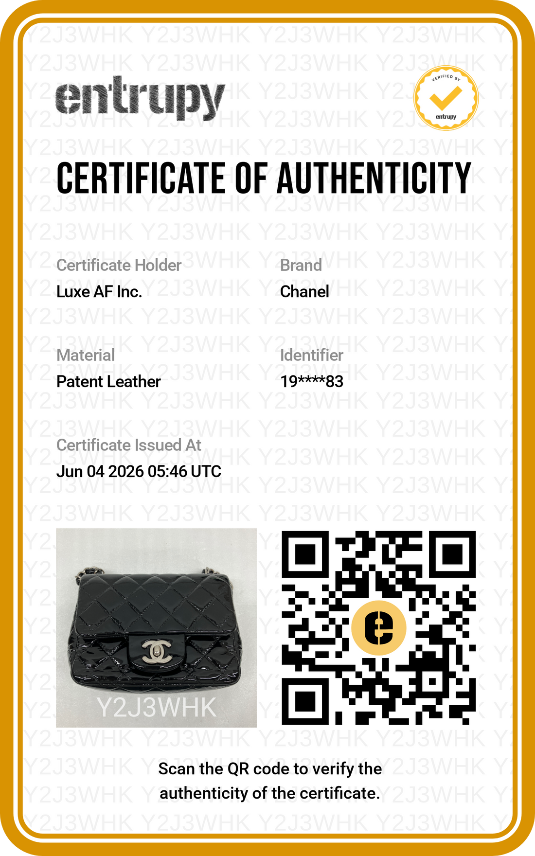 Chanel Black Quilted Patent Leather Mini Flap Bag(19***83) CC2099