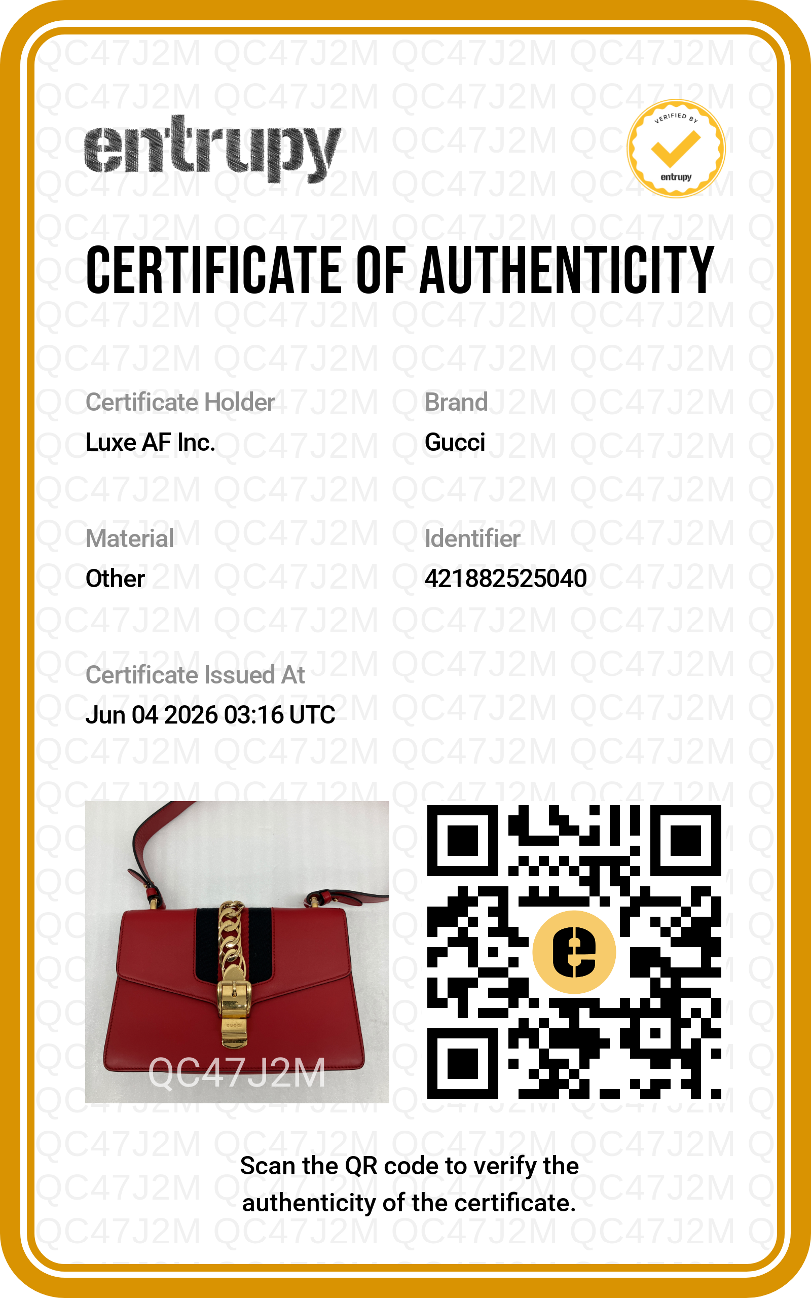 Gucci Sylvie Red Leather Medium Size Shoulder Bag GG1201