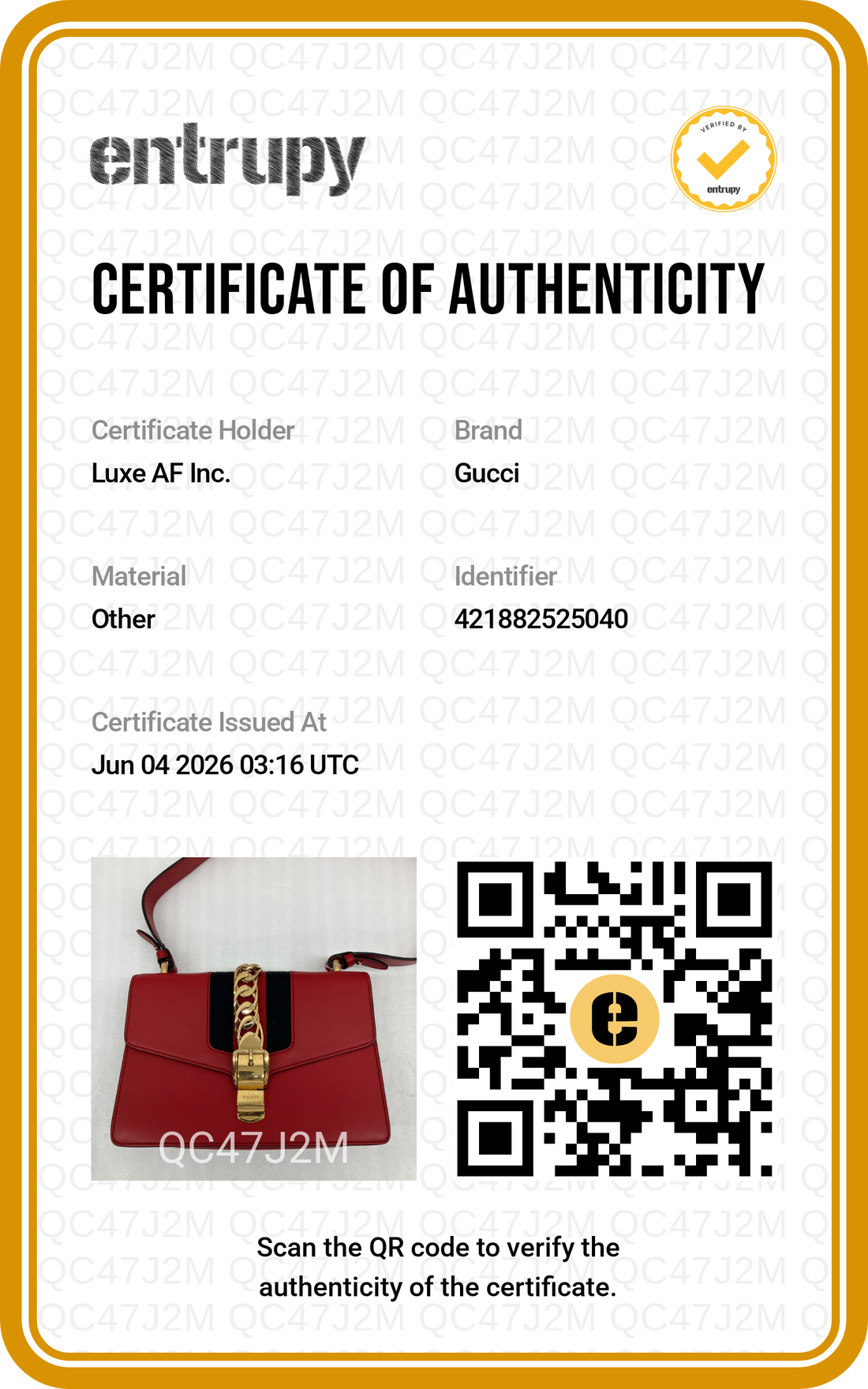 Gucci Sylvie Red Leather Medium Size Shoulder Bag GG1201