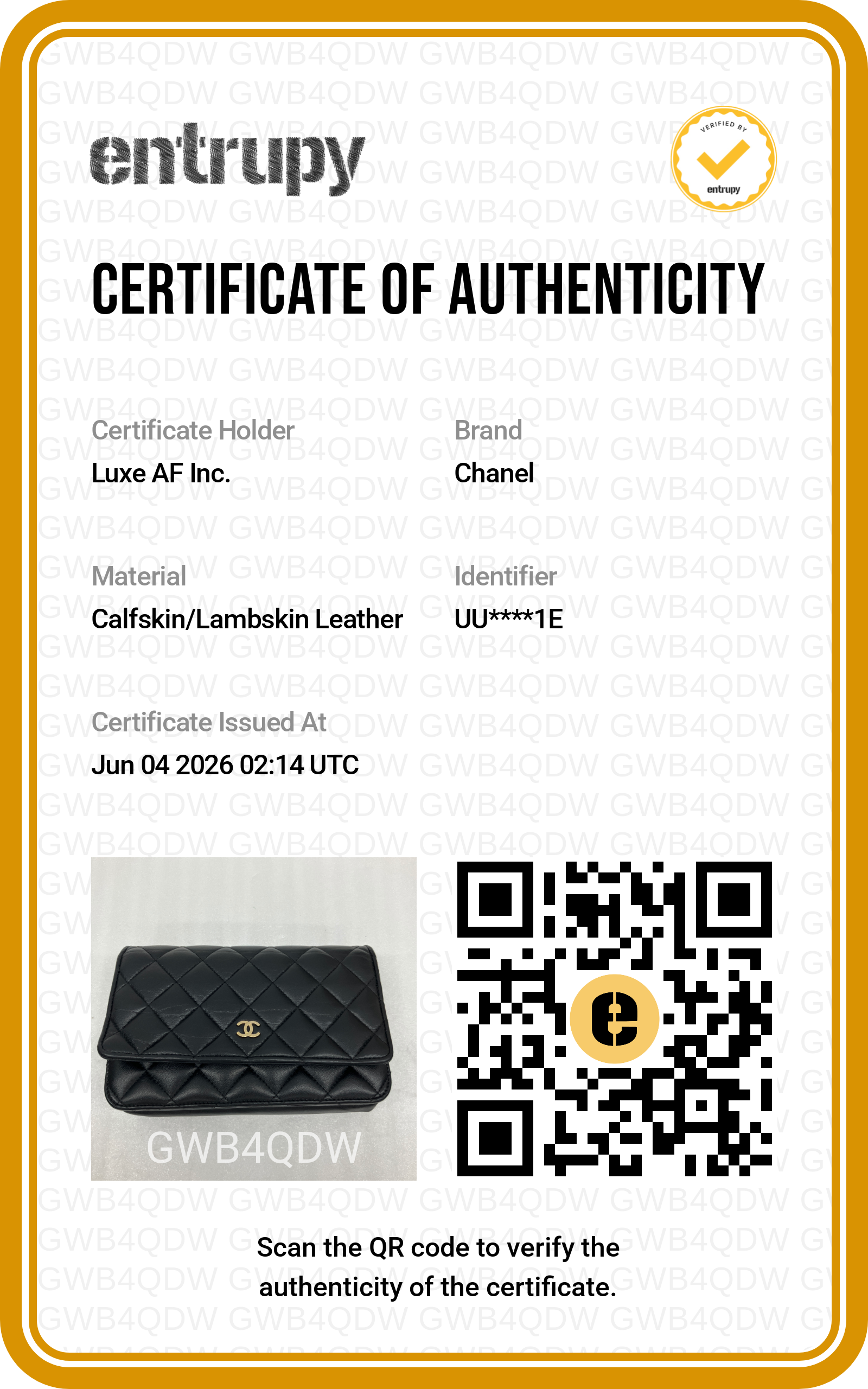 Chanel Black Quilted Lambskin Wallet On Chain(UU***1E) CC2098