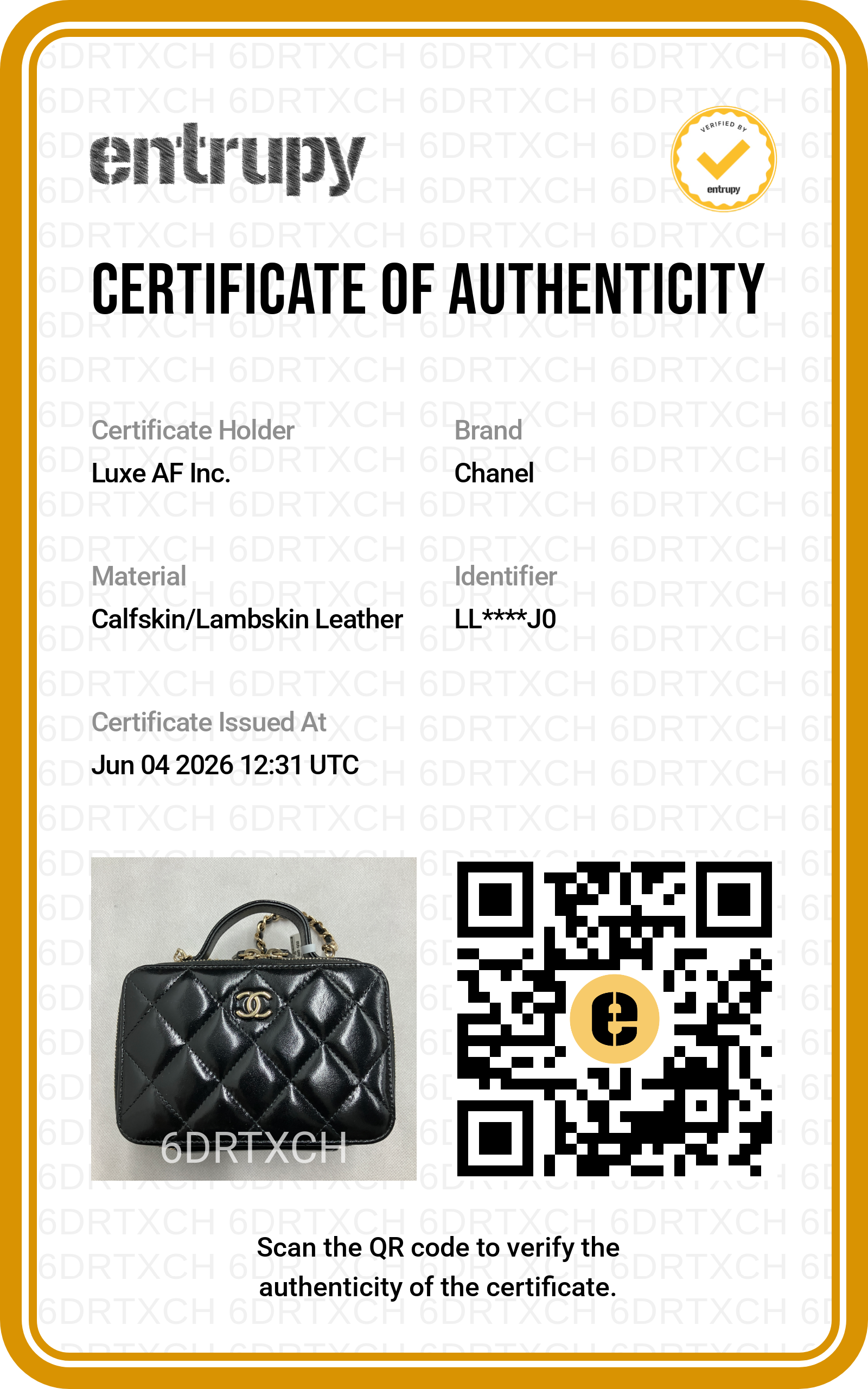 Chanel 22B Black Quilted Leather Top Handle Vanity Case(LL***J0) CC2112