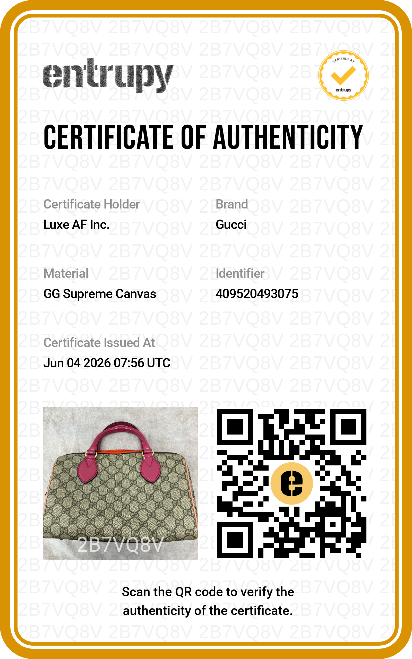 Gucci GG Supreme Canvas Boston Bag GG1324