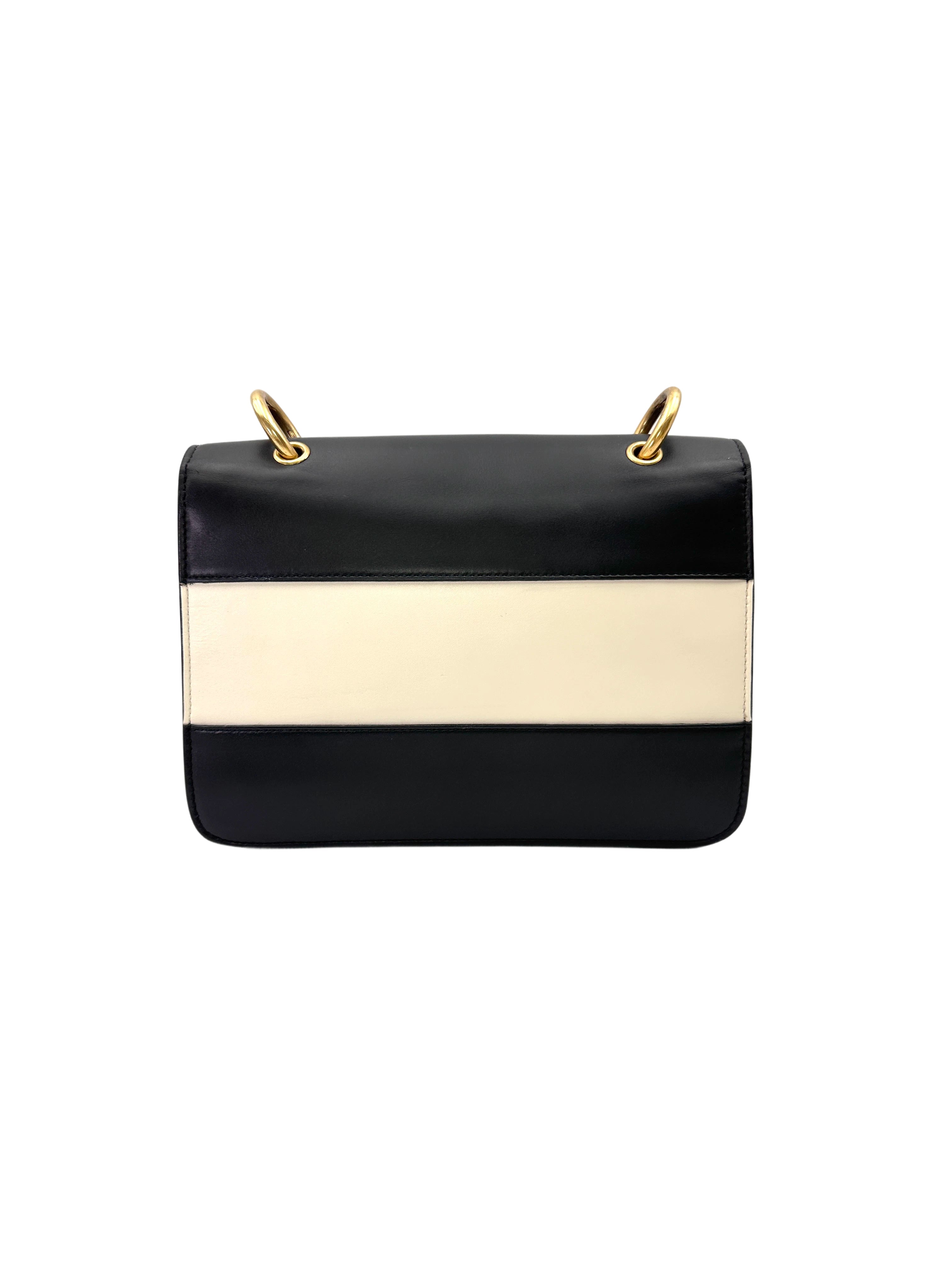 Gucci Queen Margaret Bee Black/White Leather Shoulder Bag GG1213