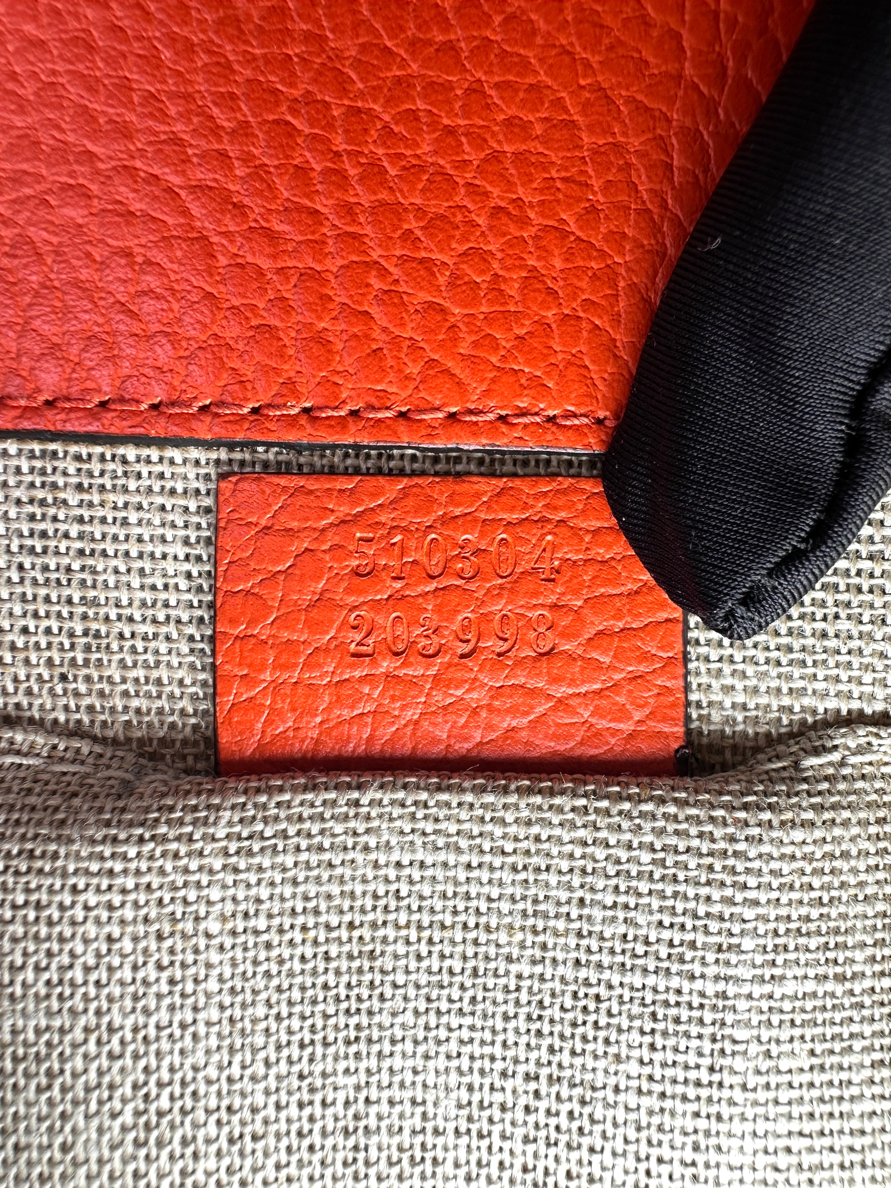 Gucci Interlocking G Orange Leather Wallet On Chain GG1222
