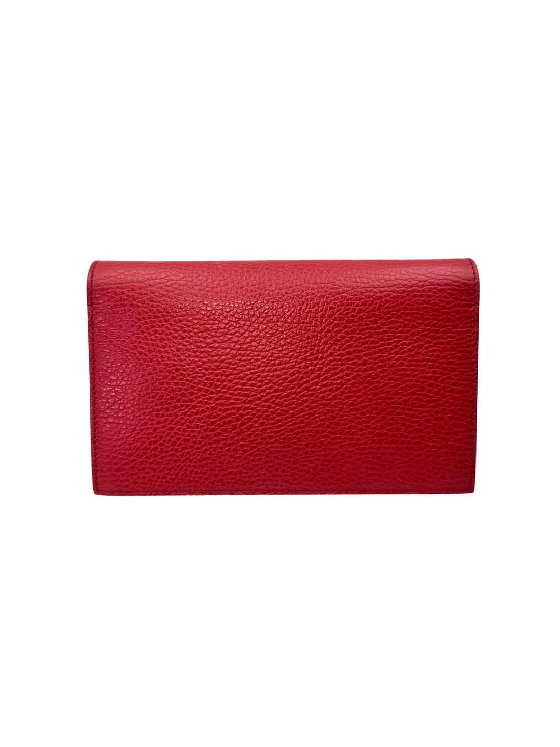 Gucci Interlocking G Red Leather Wallet On Chain GG1221