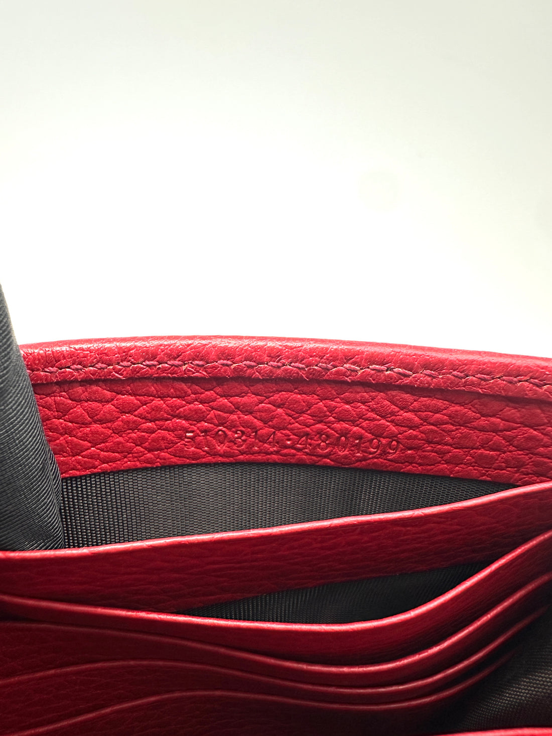Gucci Interlocking G Red Leather Wallet On Chain GG1221