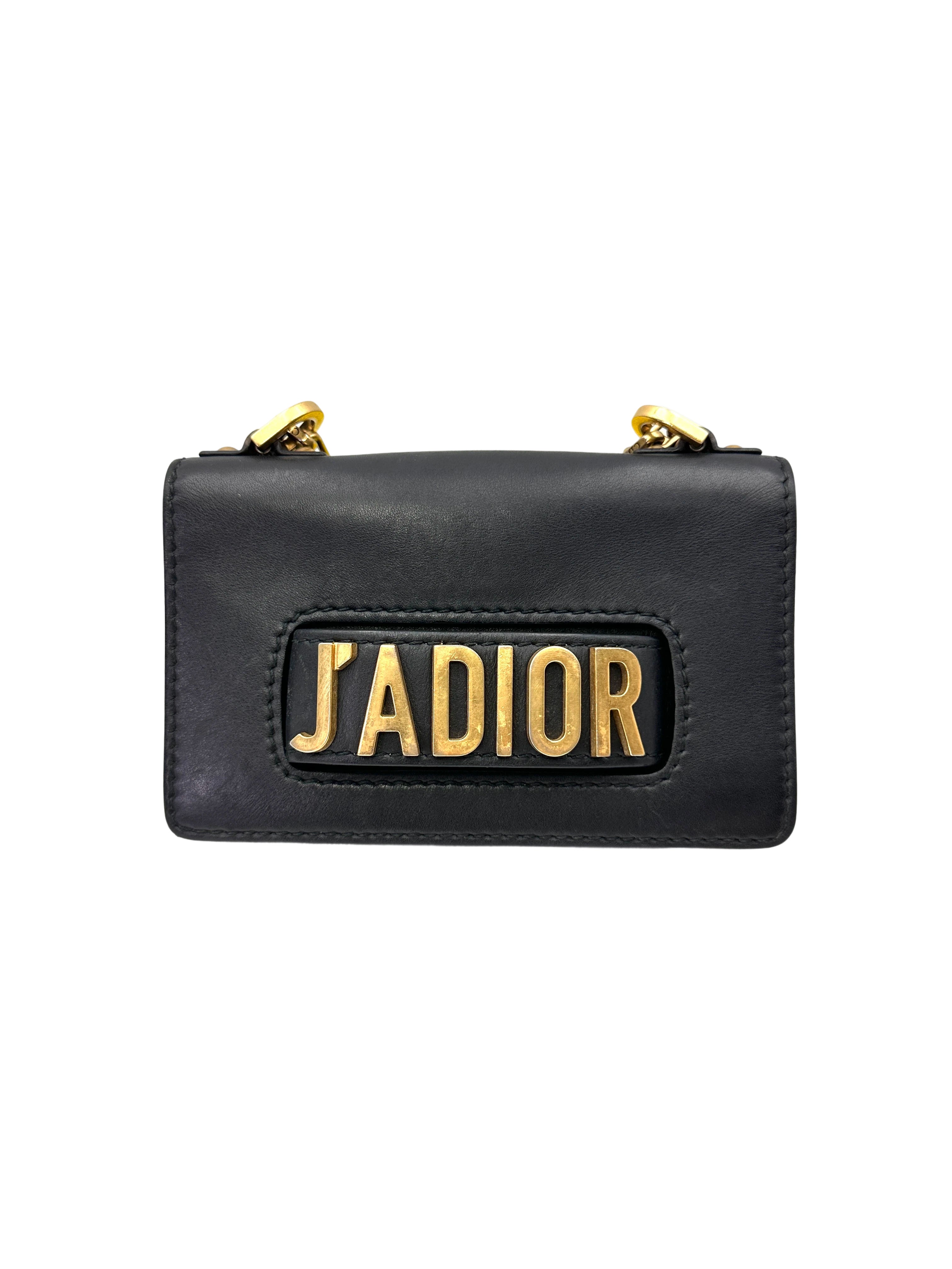 Christian Dior Jadior Black Leather Chain Bag With Gold Hardware DR773