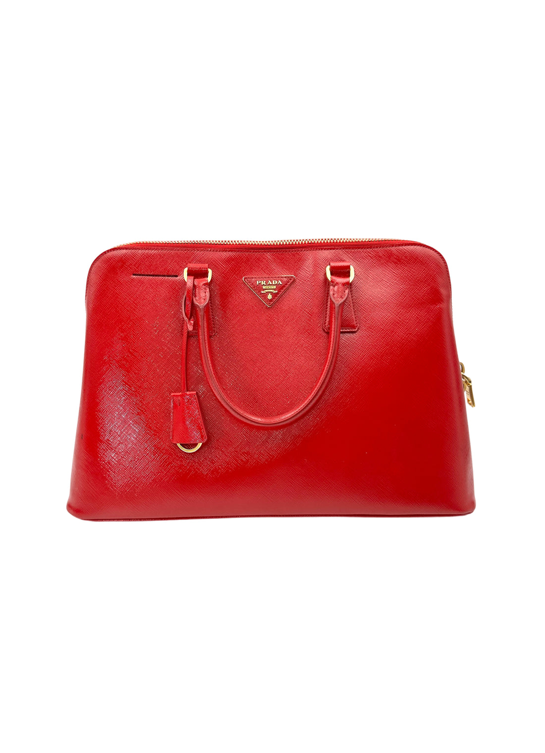 Prada Galleria Red Saffiano Leather Handle Bag PR441