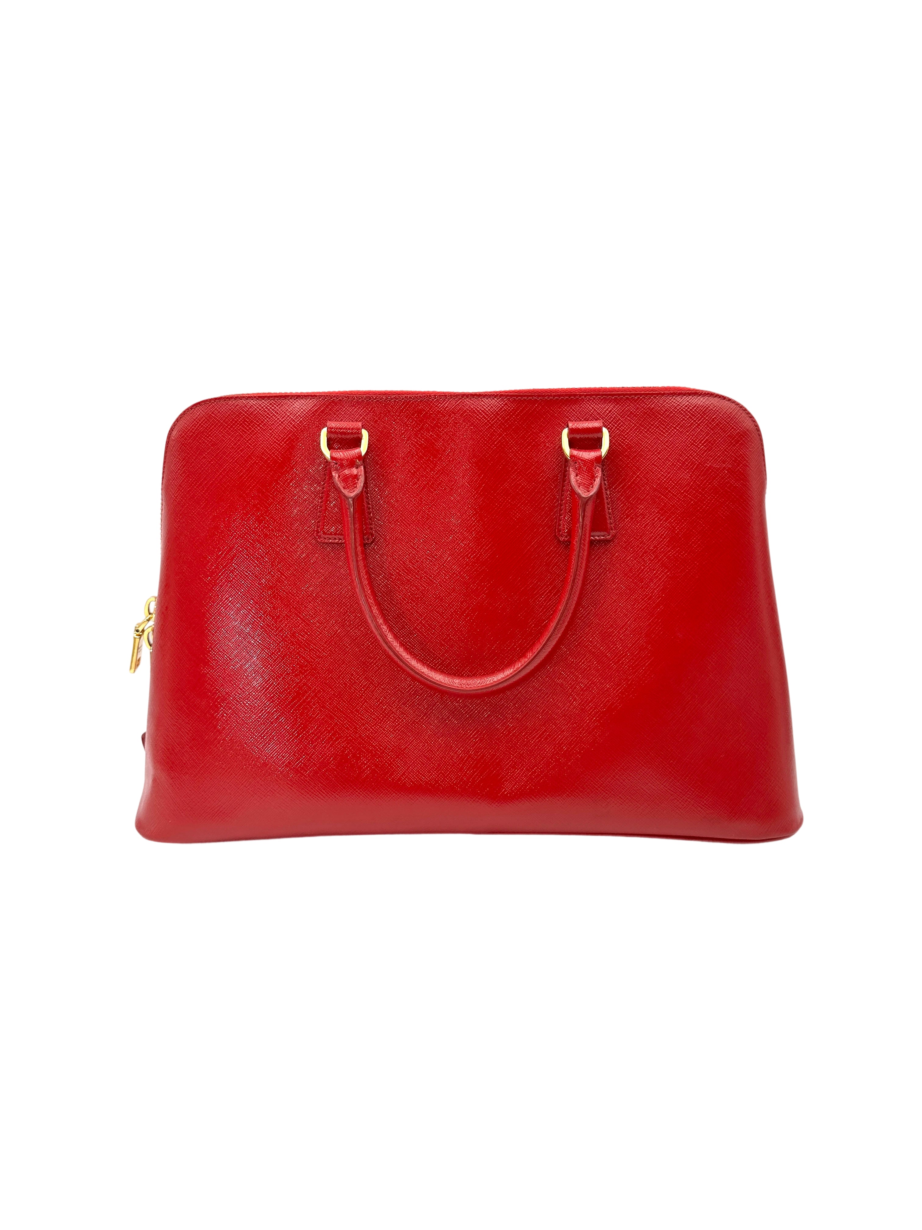 Prada Galleria Red Saffiano Leather Handle Bag PR441