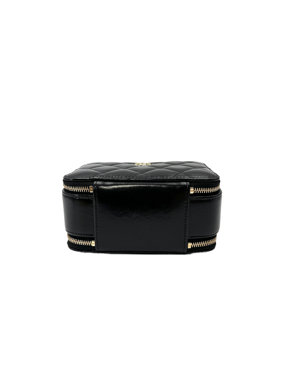 Chanel 22B Black Quilted Leather Top Handle Vanity Case(LL***J0) CC2112
