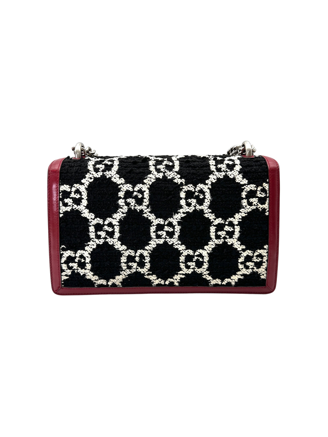 Gucci Dionysus Black/White Velvet Medium Size Shoulder Bag GG1218