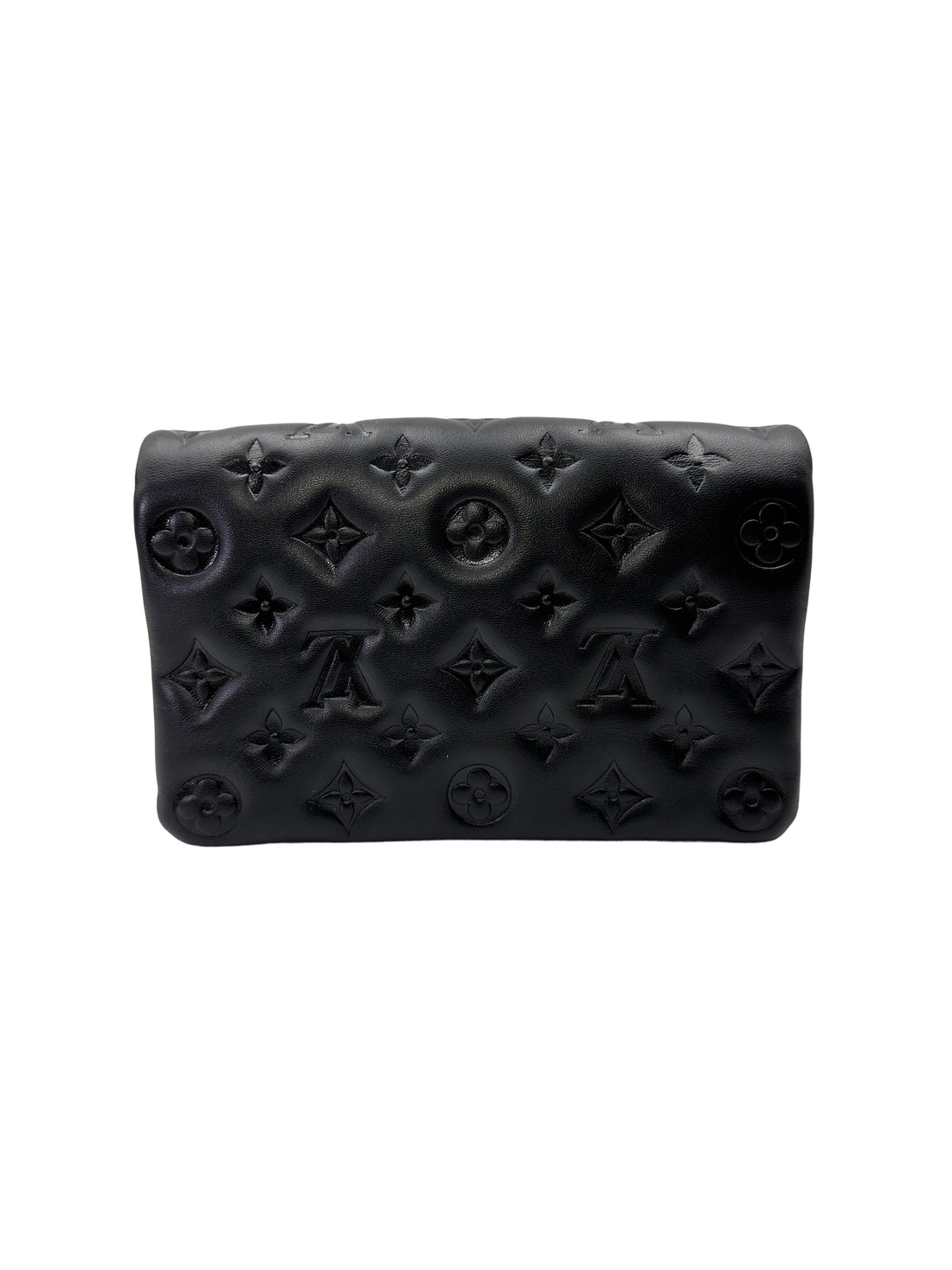 Louis Vuitton Pochette Coussin Black Monogram Embossed Leather Shoulder Bag LV2946