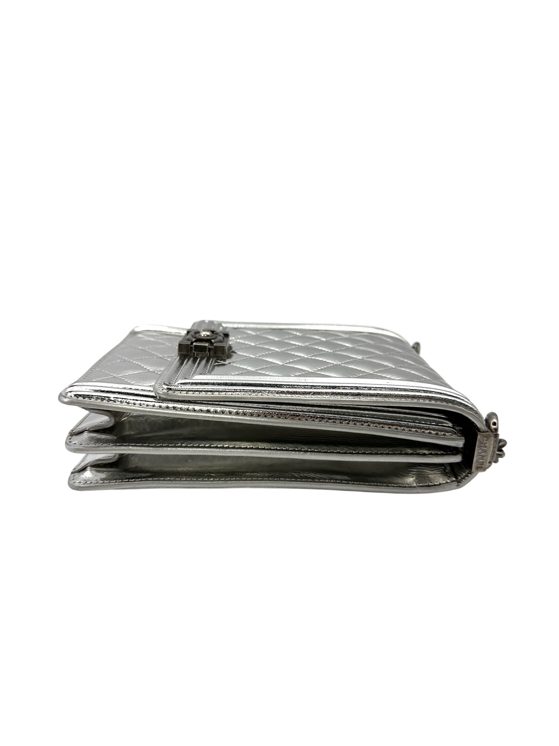 Chanel North South LeBoy Metallic Silver Quilted Leather Shoulder Bag(26***72) CC2108