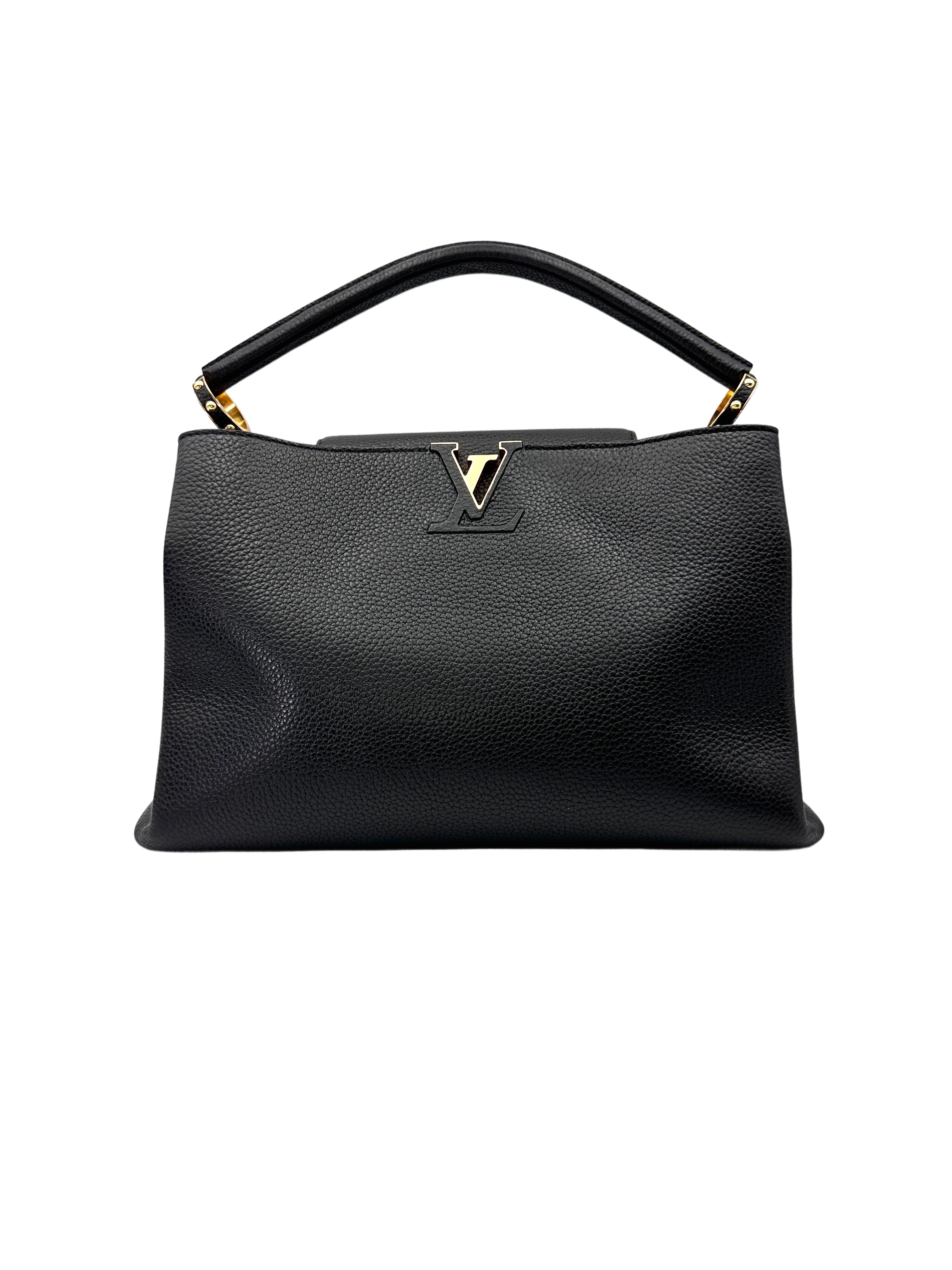 Louis Vuitton Capucines GM Black Leather Handle Bag LV2952