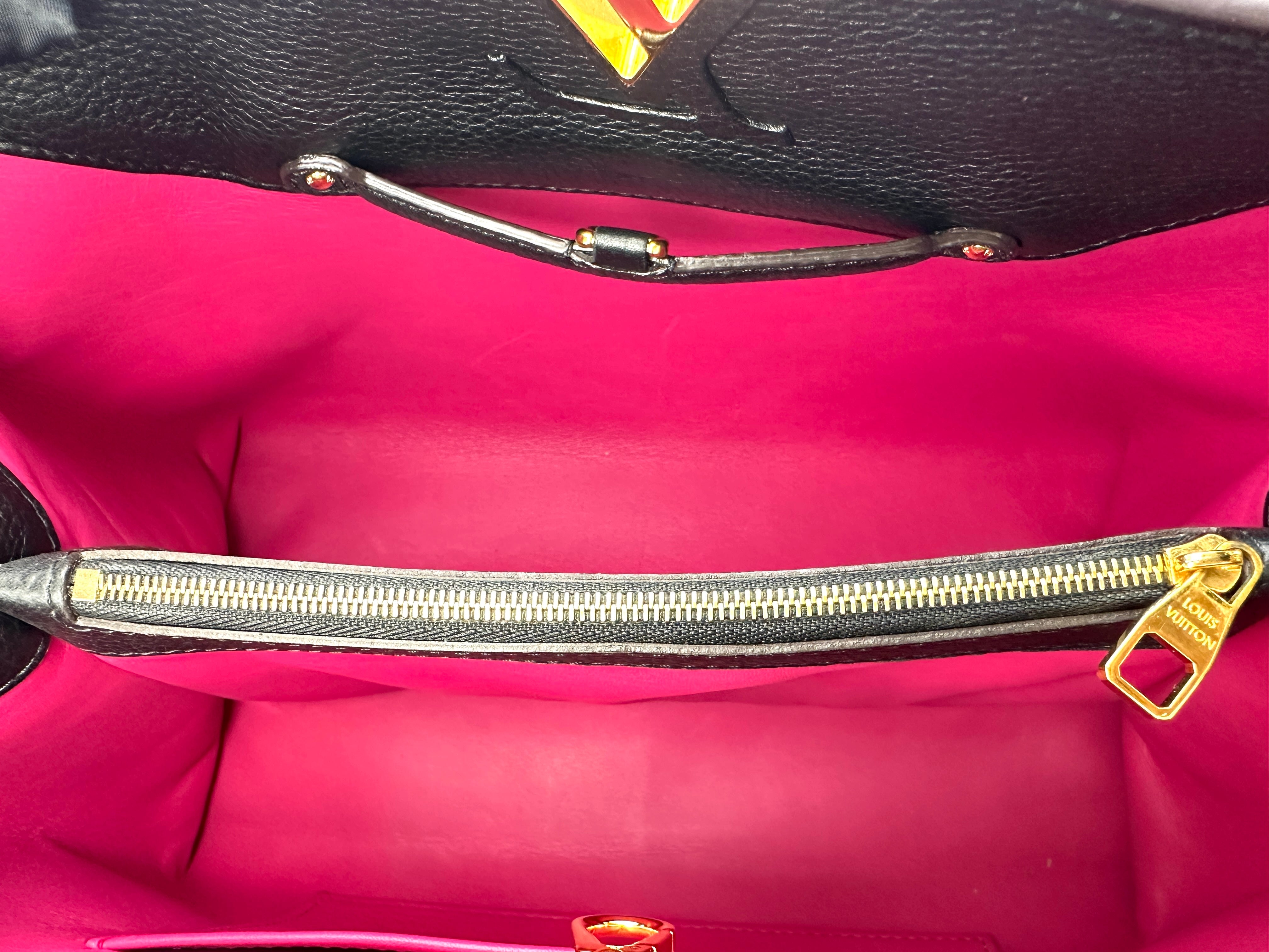 Louis Vuitton Capucines GM Black Leather Handle Bag LV2952