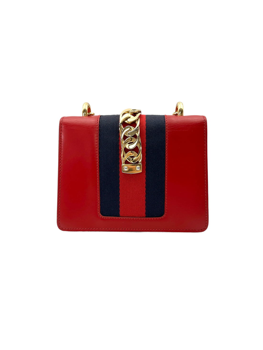 Gucci Sylvie Red Leather Small Size Shoulder Bag GG1227