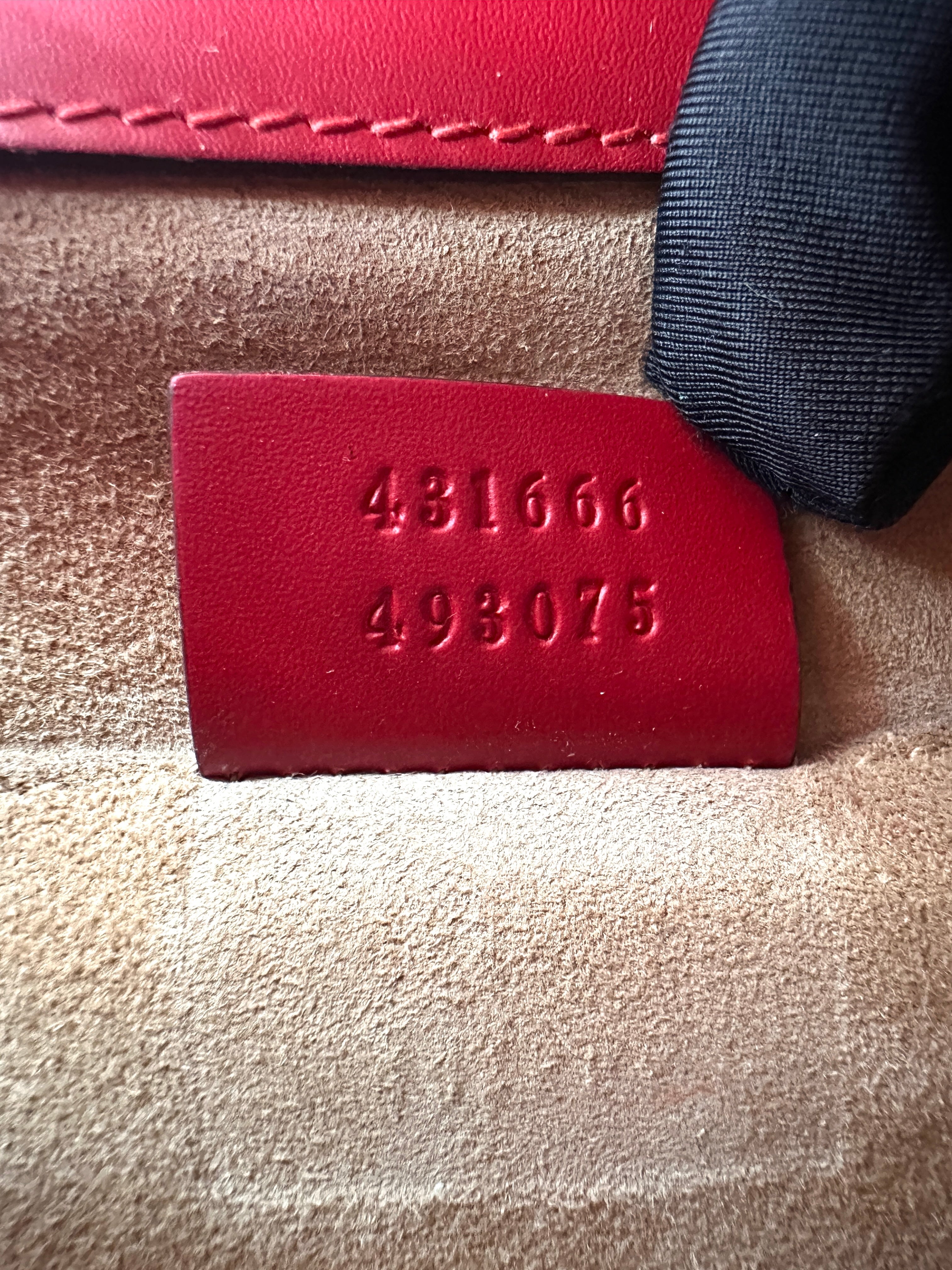 Gucci Sylvie Red Leather Small Size Shoulder Bag GG1227