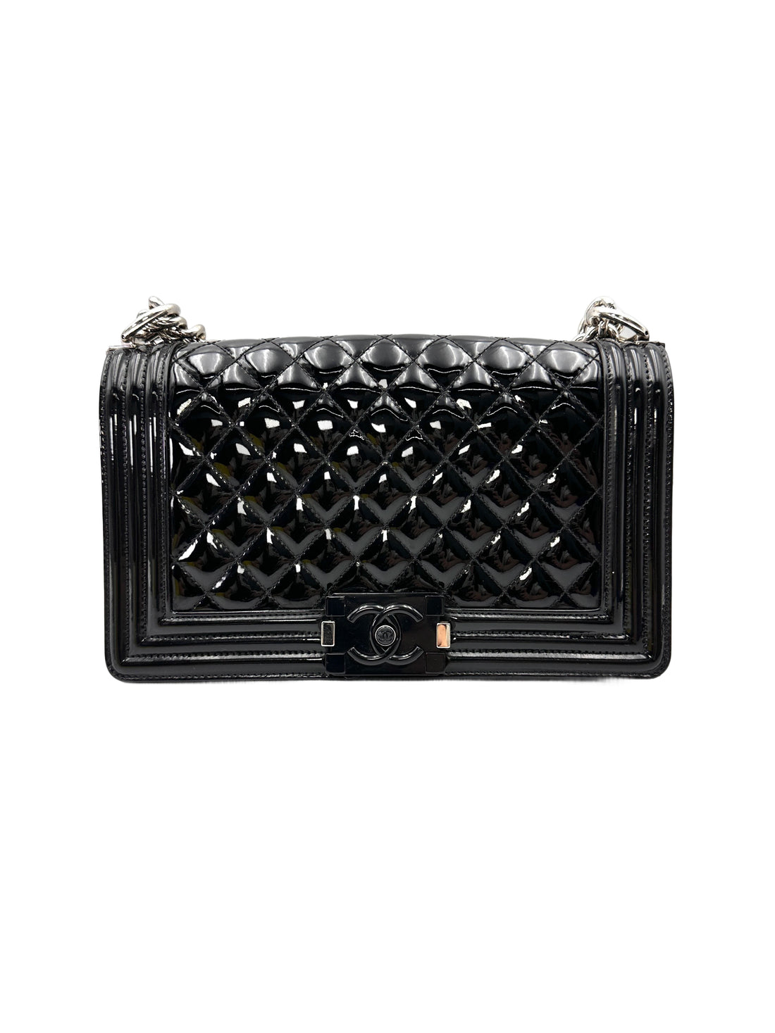 Chanel LeBoy Black Quilted Patent Leather Shoulder Bag(20***65) CC2109