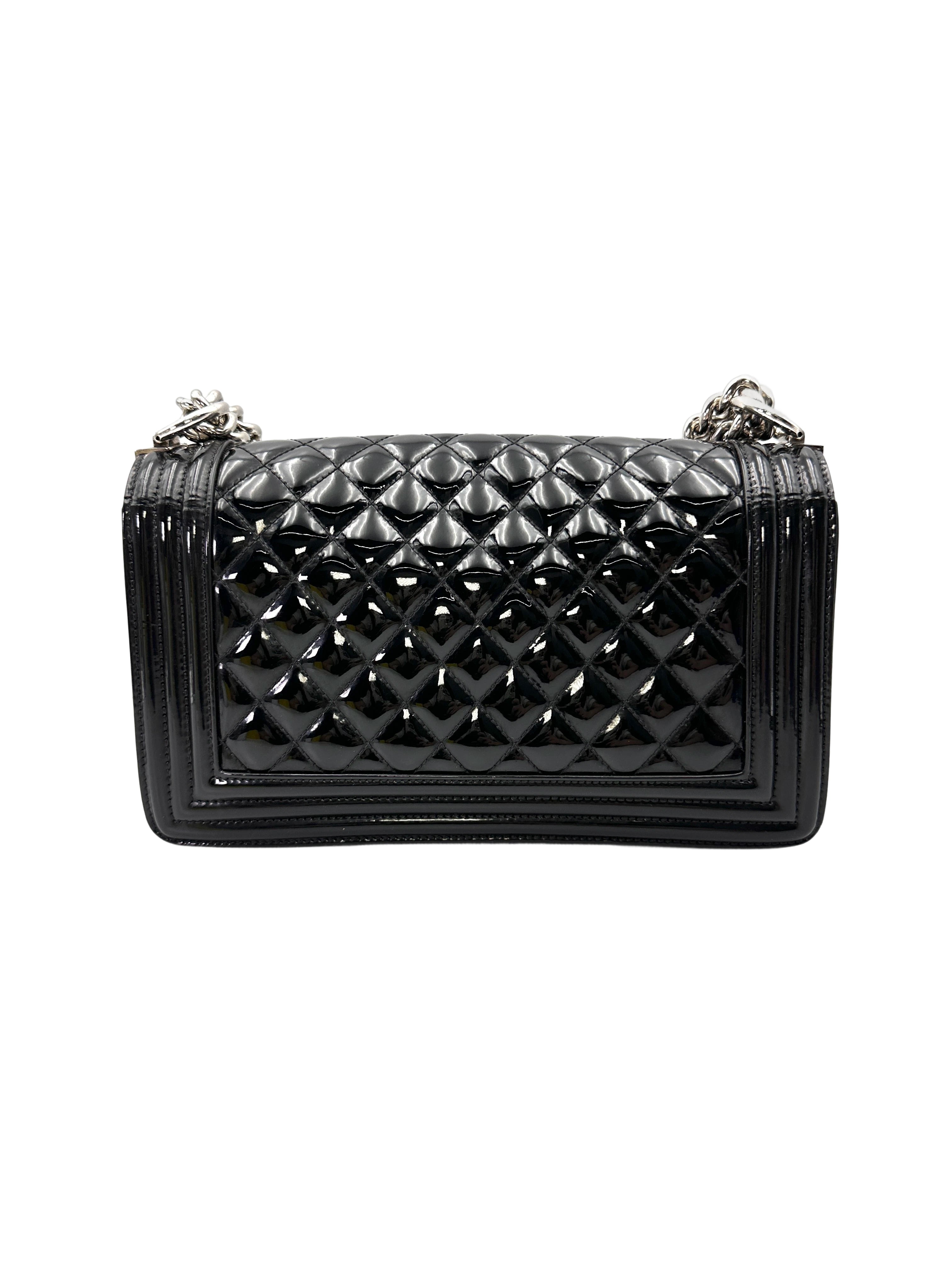 Chanel LeBoy Black Quilted Patent Leather Shoulder Bag(20***65) CC2109