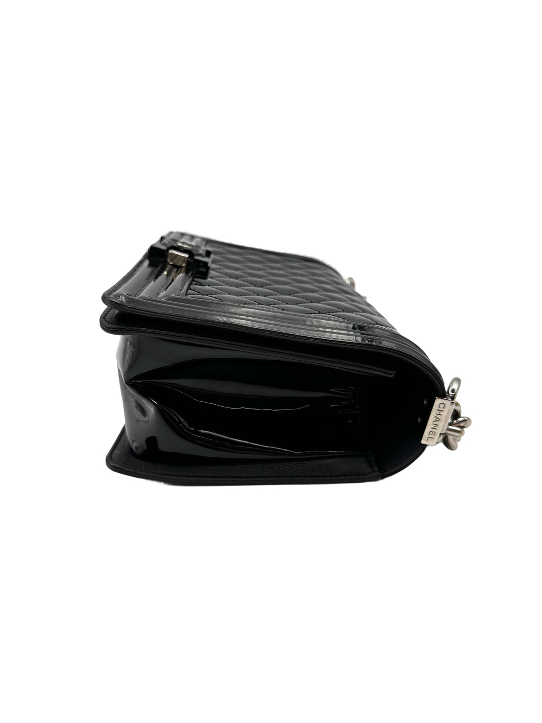 Chanel LeBoy Black Quilted Patent Leather Shoulder Bag(20***65) CC2109