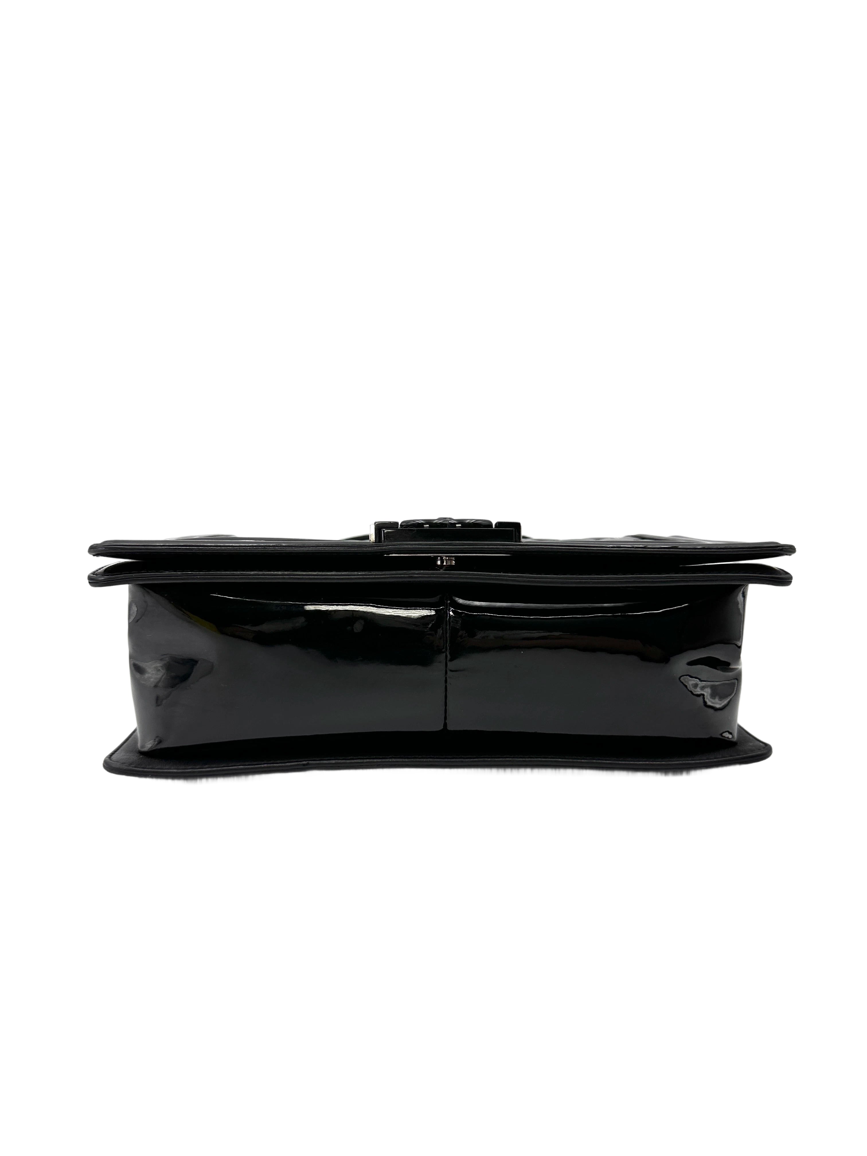 Chanel LeBoy Black Quilted Patent Leather Shoulder Bag(20***65) CC2109