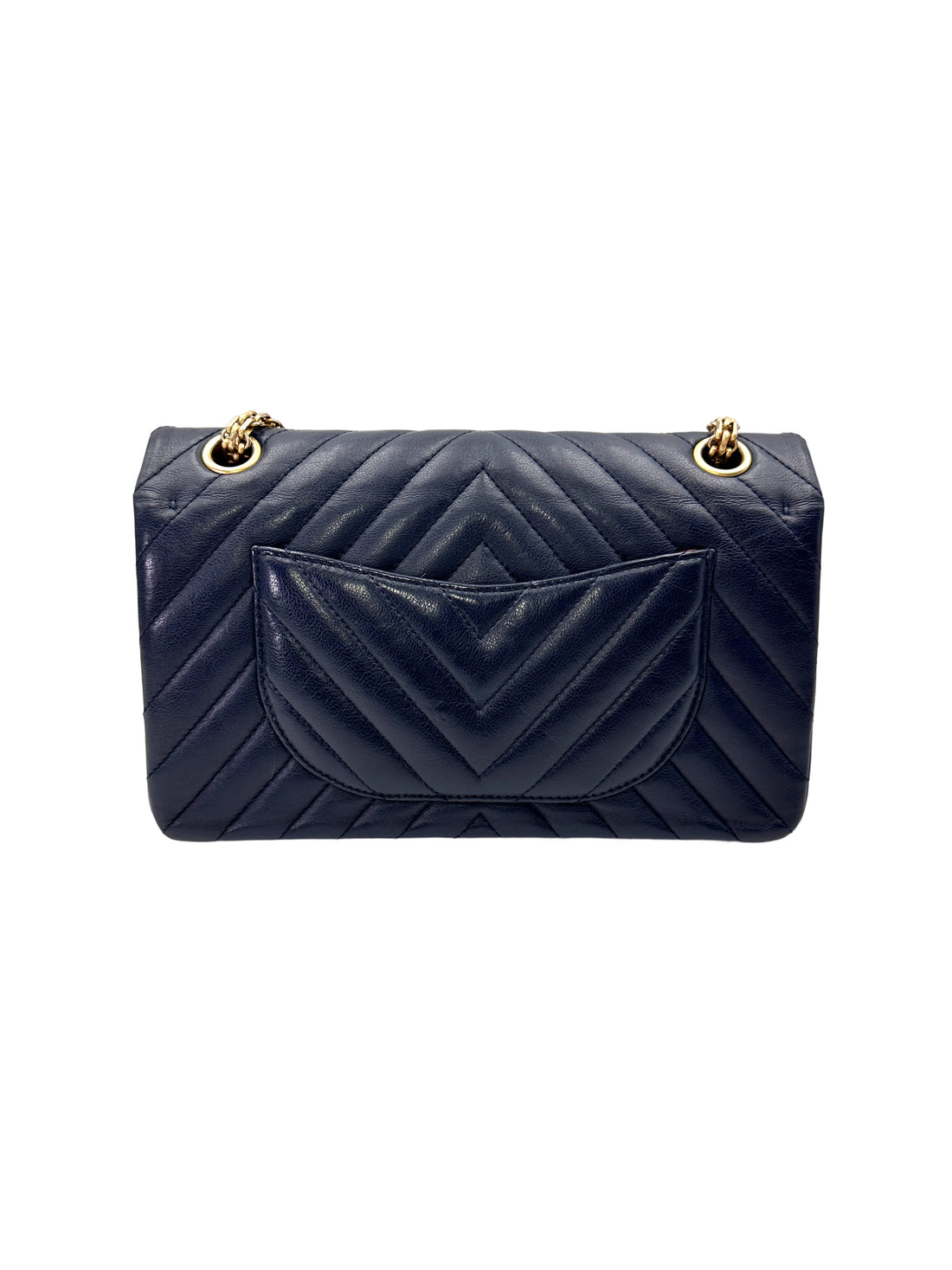 Chanel 2.55 Reissue Navy Chevron Quilted Calfskin Small Size Flap Bag(23***99) IRIS237