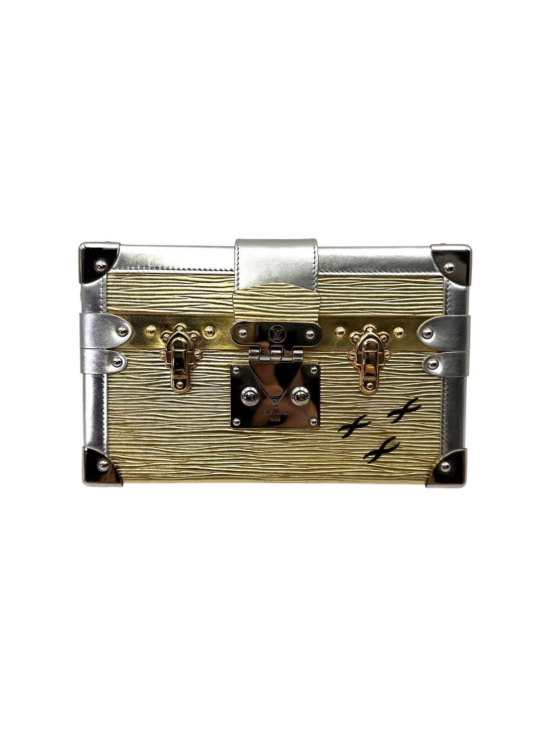 Louis Vuitton Petite Malle Gold/Silver Shoulder Bag LV2950