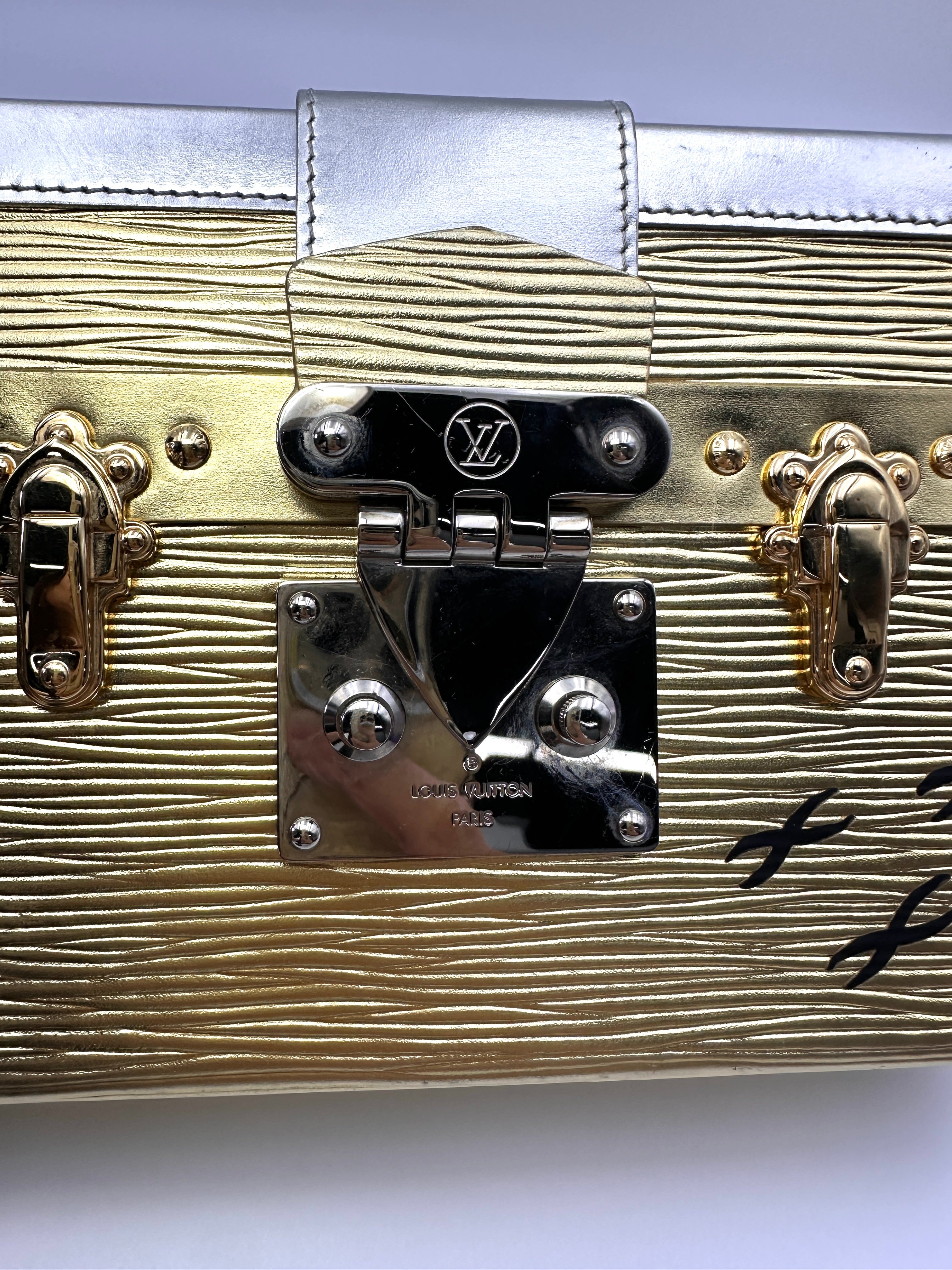 Louis Vuitton Petite Malle Gold/Silver Shoulder Bag LV2950