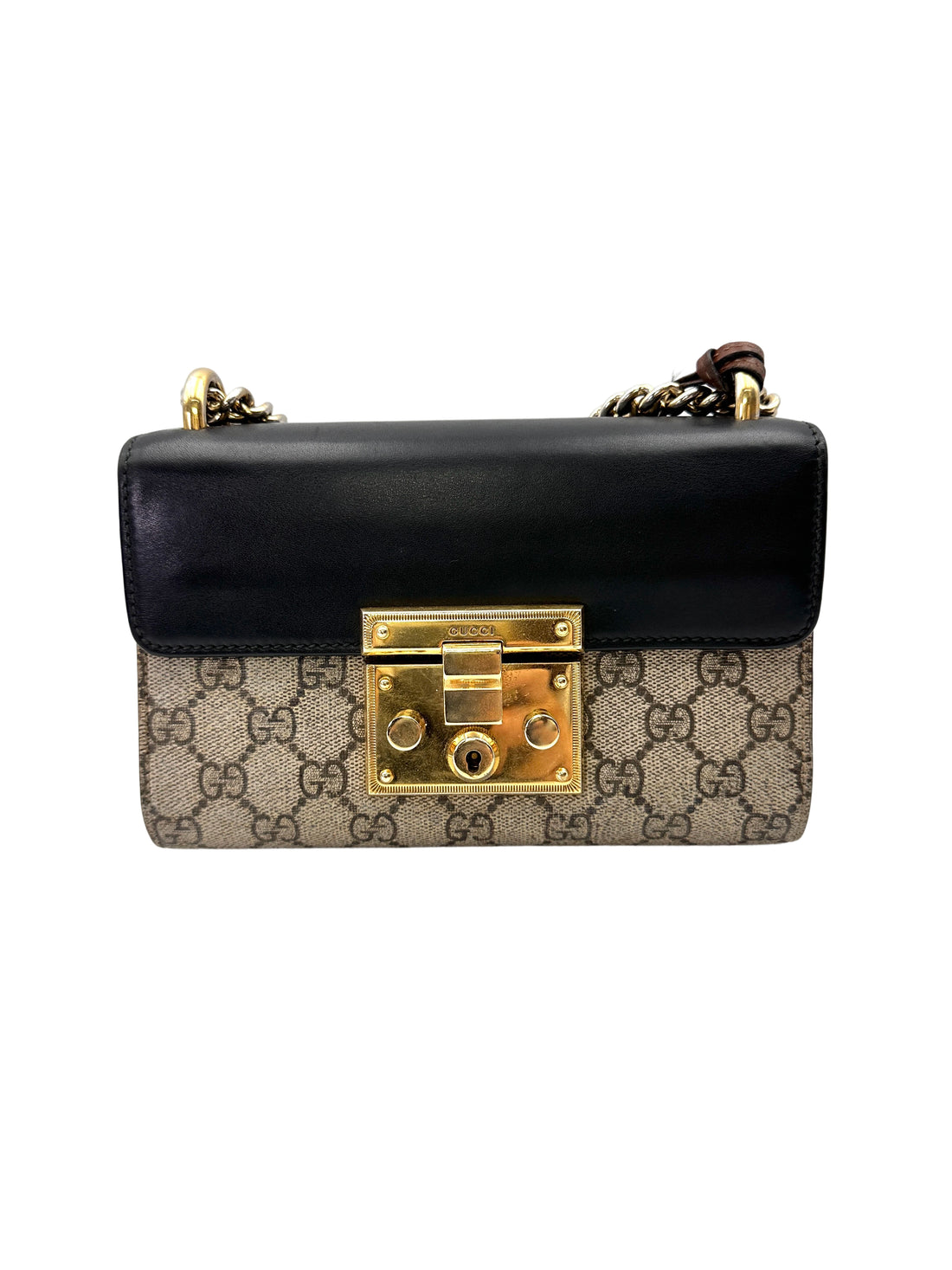 Gucci Padlock GG Canvas & Black Leather Shoulder Bag GG1228