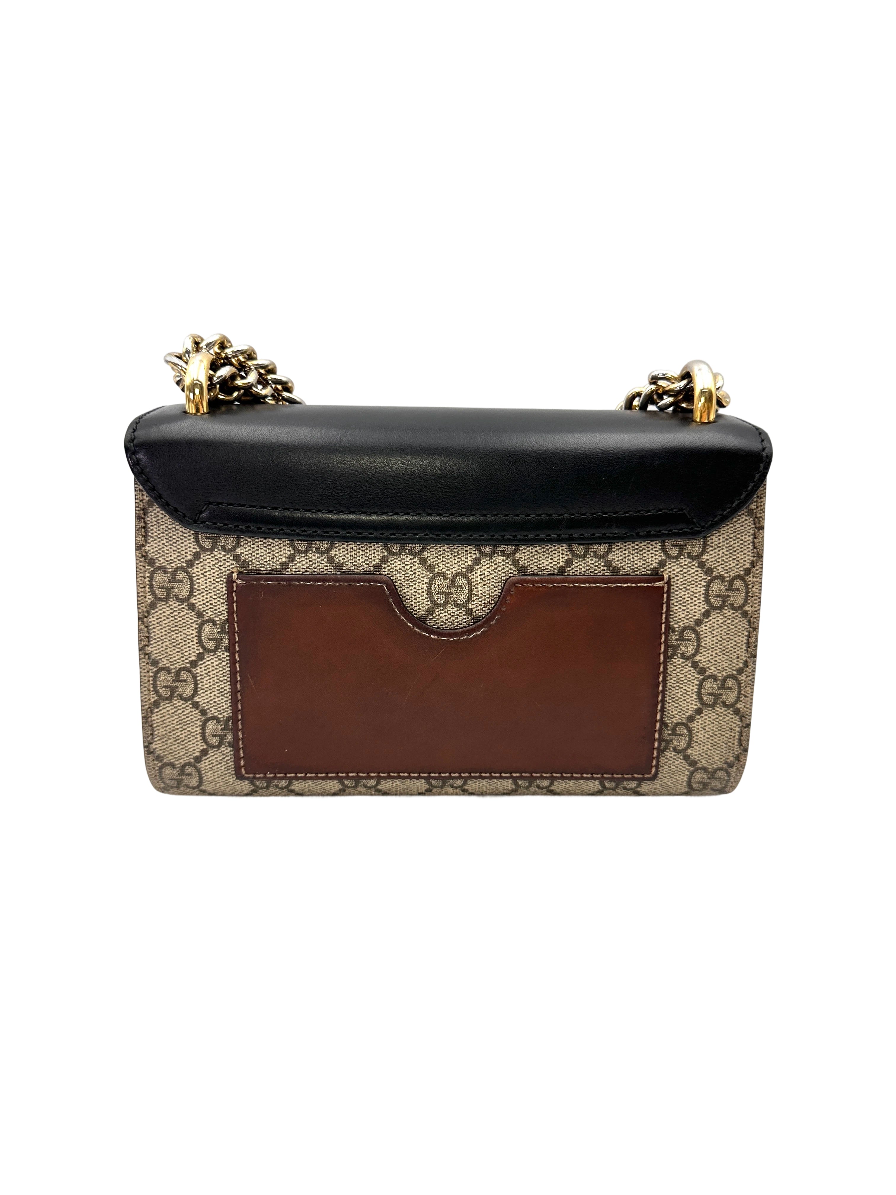 Gucci Padlock GG Canvas & Black Leather Shoulder Bag GG1228
