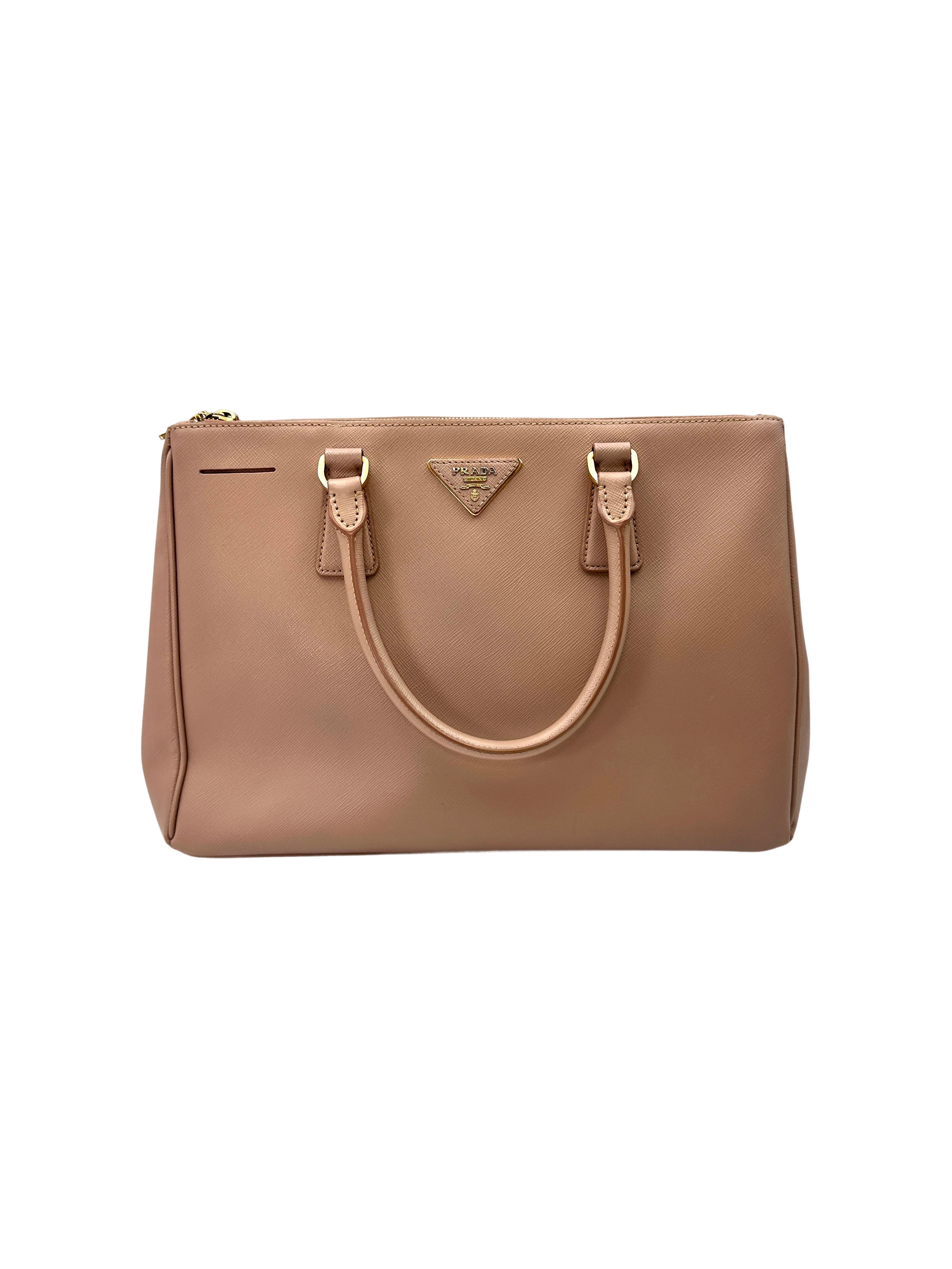 Prada Galleria Pink Saffiano Leather Handle Bag PR445