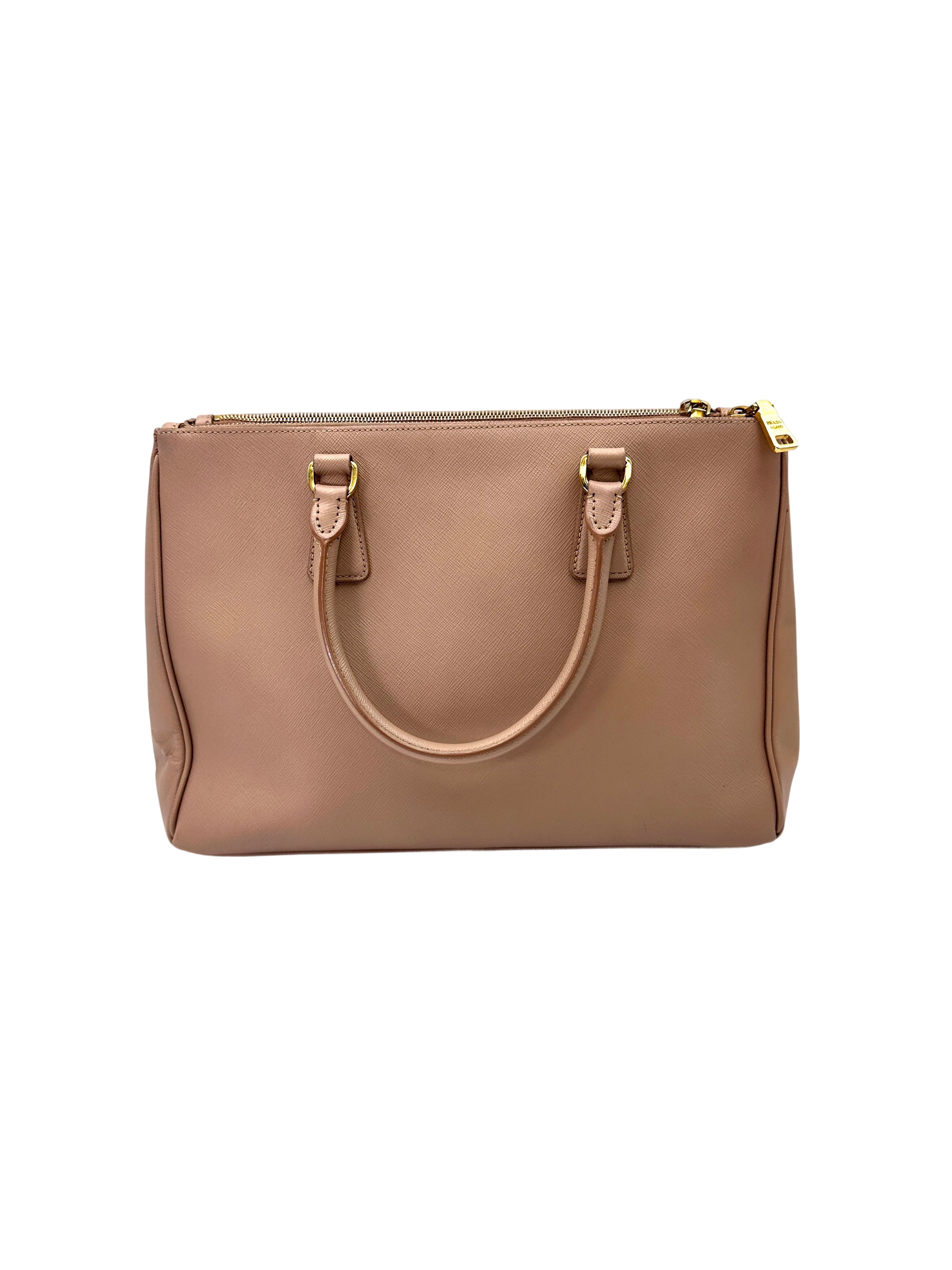 Prada Galleria Pink Saffiano Leather Handle Bag PR445