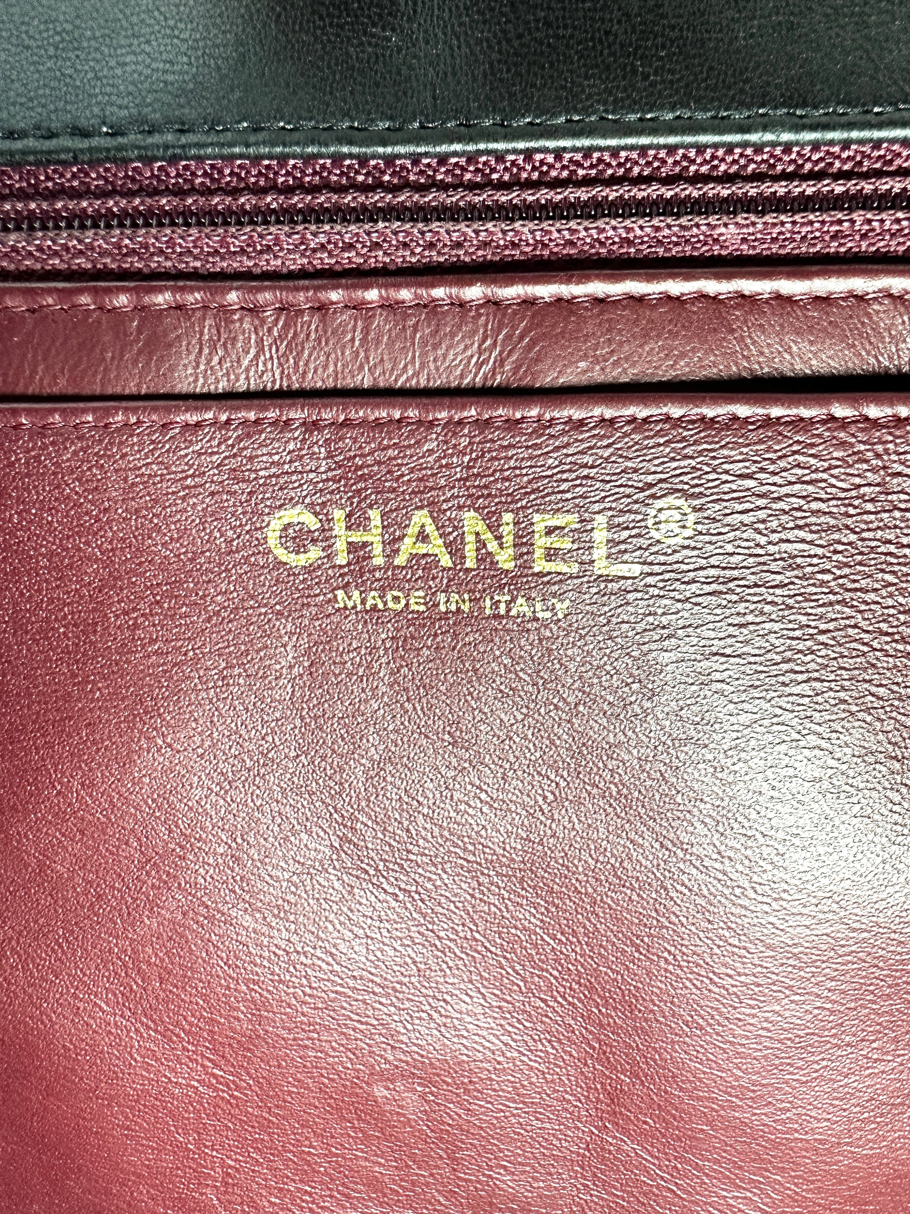 Chanel Classic Flap Black Quilted Lambskin Jumbo Shoulder Bag With Gold Buckle(14***22) CC2111