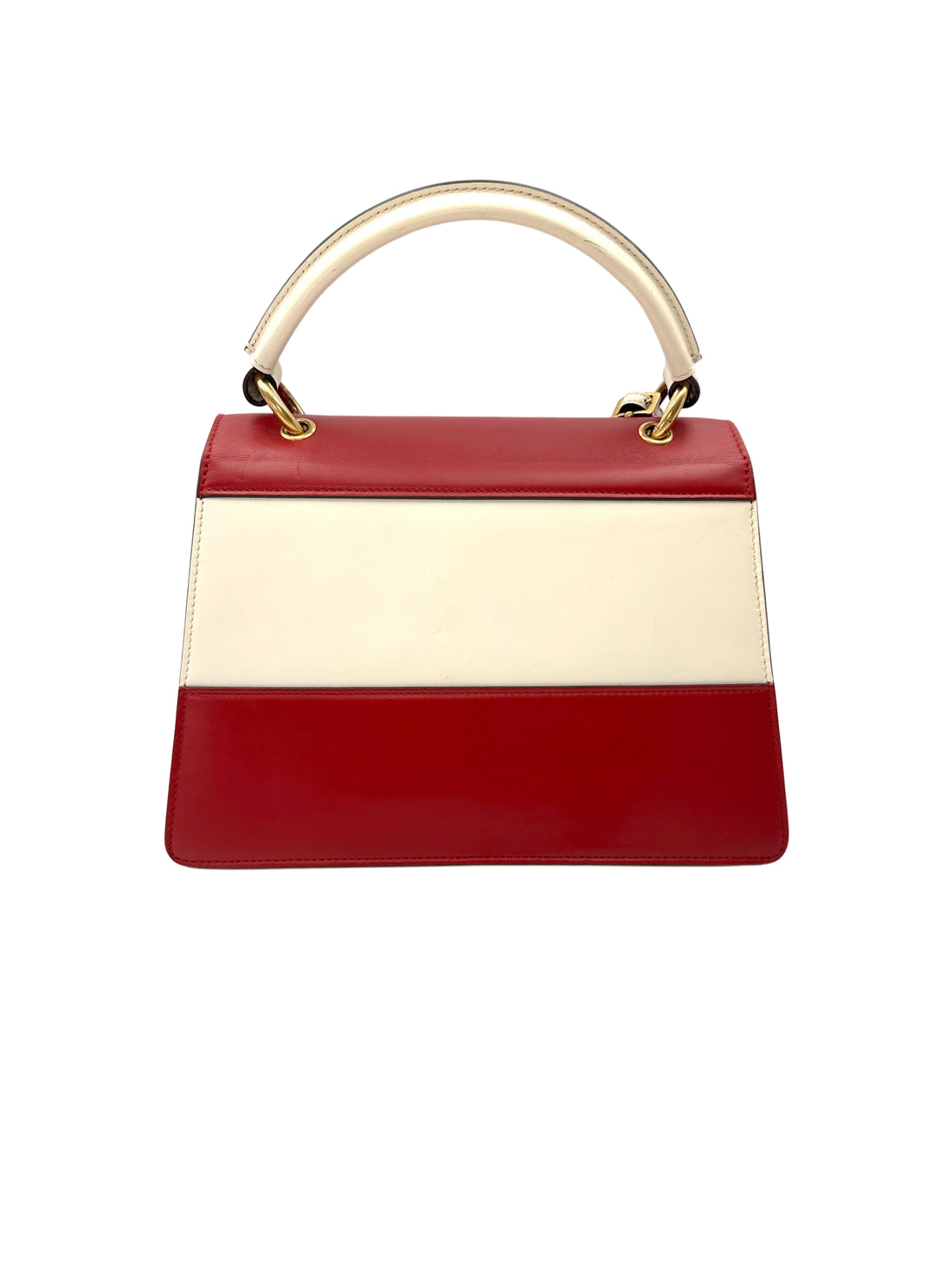 Gucci Queen Margaret Bee Red/White Leather Top Handle Bag GG1230