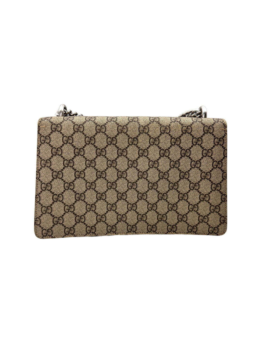 Gucci Dionysus GG Supreme Canvas Medium Size Shoulder Bag With Brown Trim GG1233