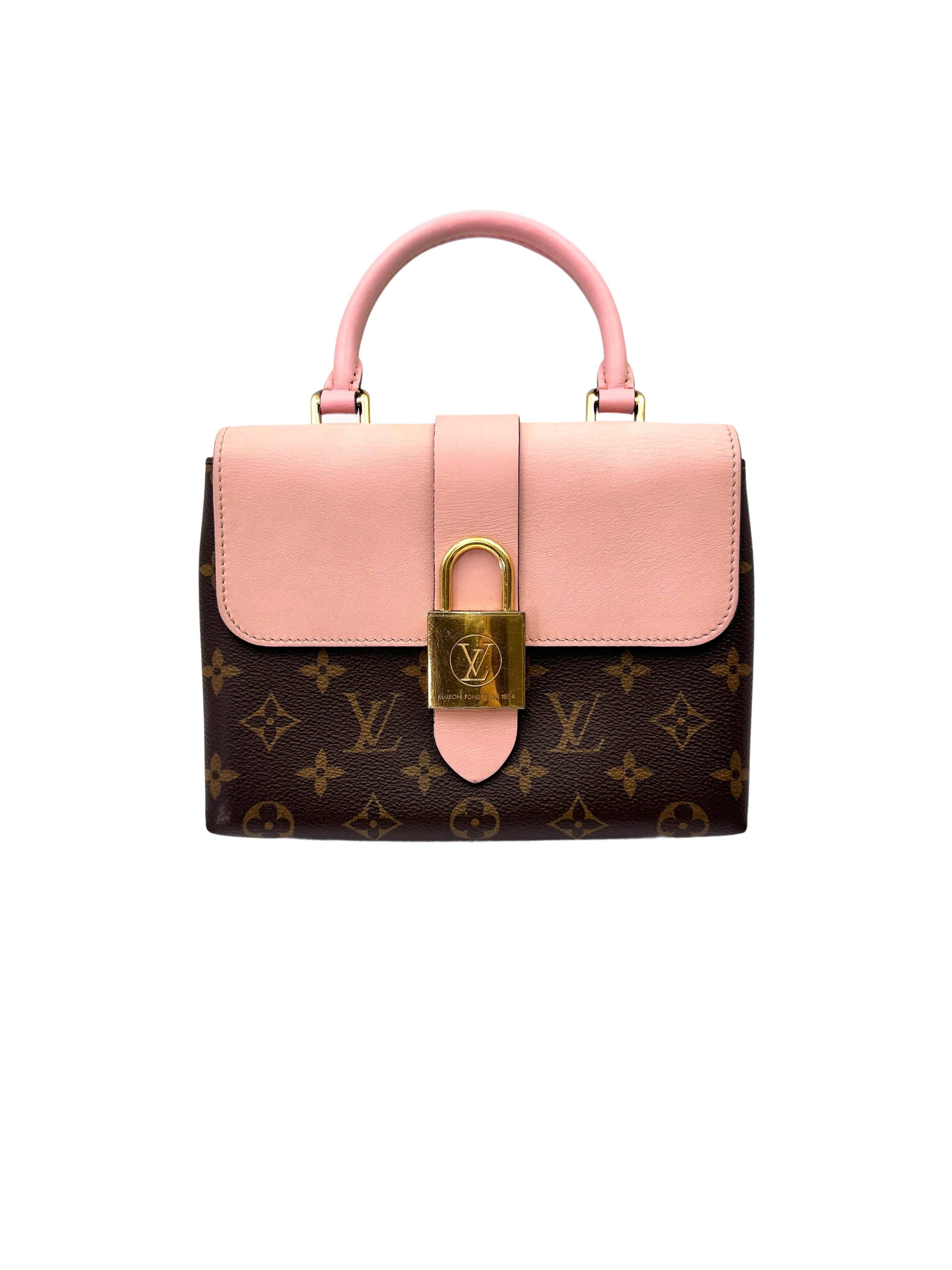 Louis Vuitton Locky BB Monogram Canvas & Pink Leather Handle Bag LV2948